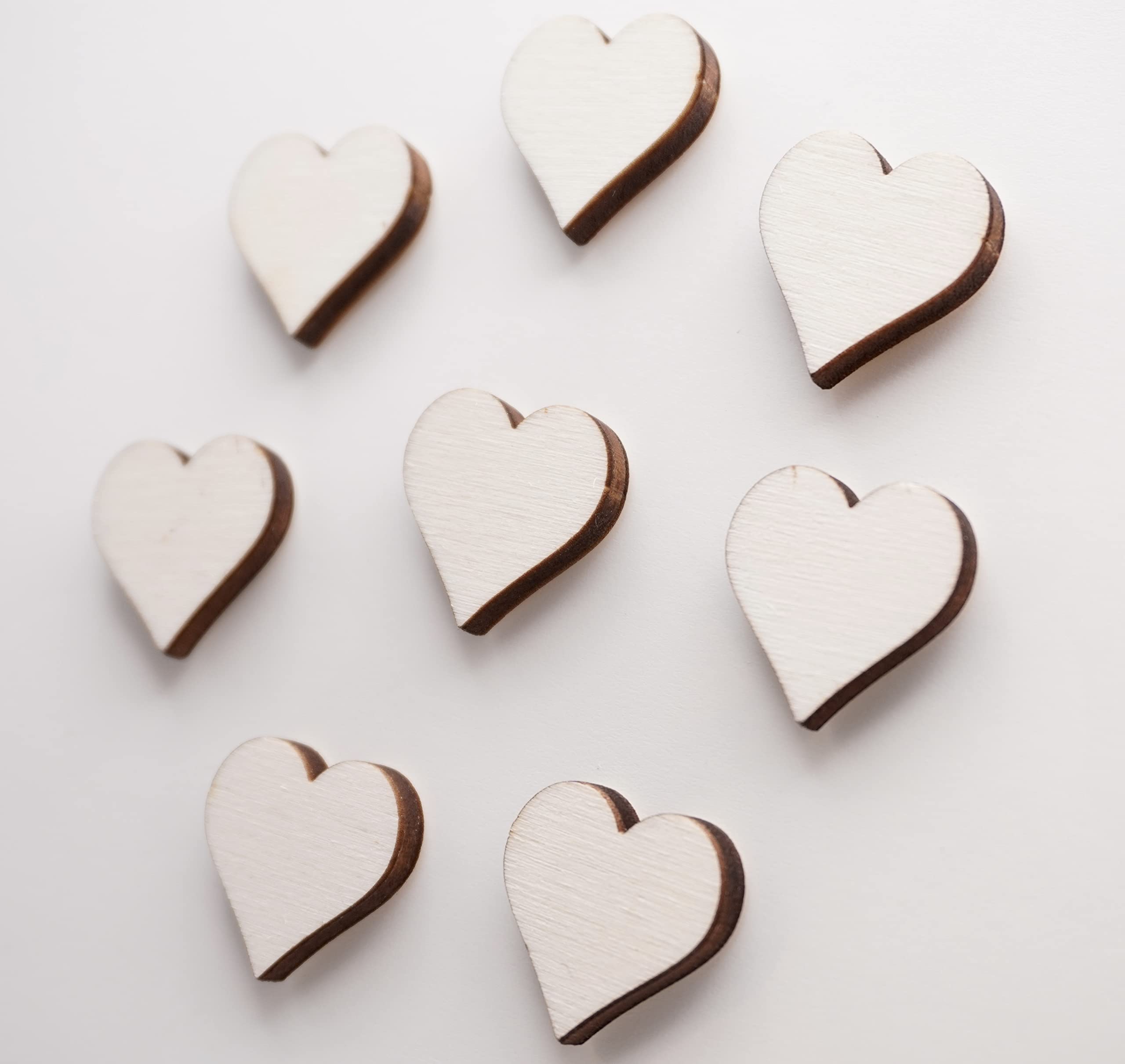 8 Pcs Mini Wooden Love Heart Fridge Magnets, 20mm x 20mm