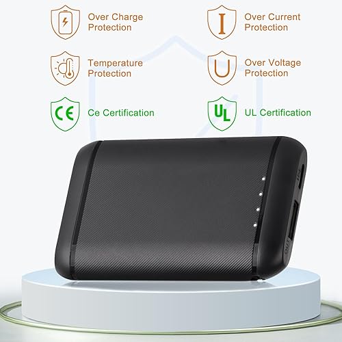 Miniatura 3 de BIAL Batería de repuesto para zapatillas con calefacción, guantes calefactables, bufanda calentada de 5000 mAh, puerto de CC y salida USB de 5 V