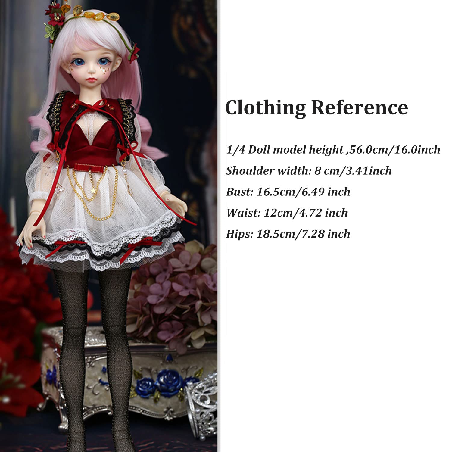 Amazon.com: 1/4 BJD Girl Doll Clothes Maid Apron Dress Outfit Set