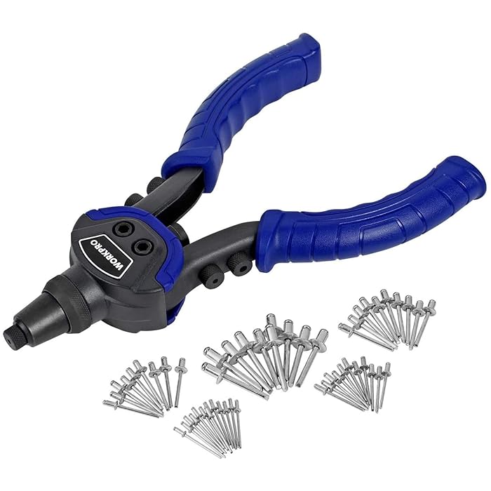 Pistola Rivettatrice Pneumatica Idraulica Per Rivetti Da 2.4mm A 4.8mm - Compressore D'Aria, Potenza Di Trazione 720kg, Uso Professionale - 2