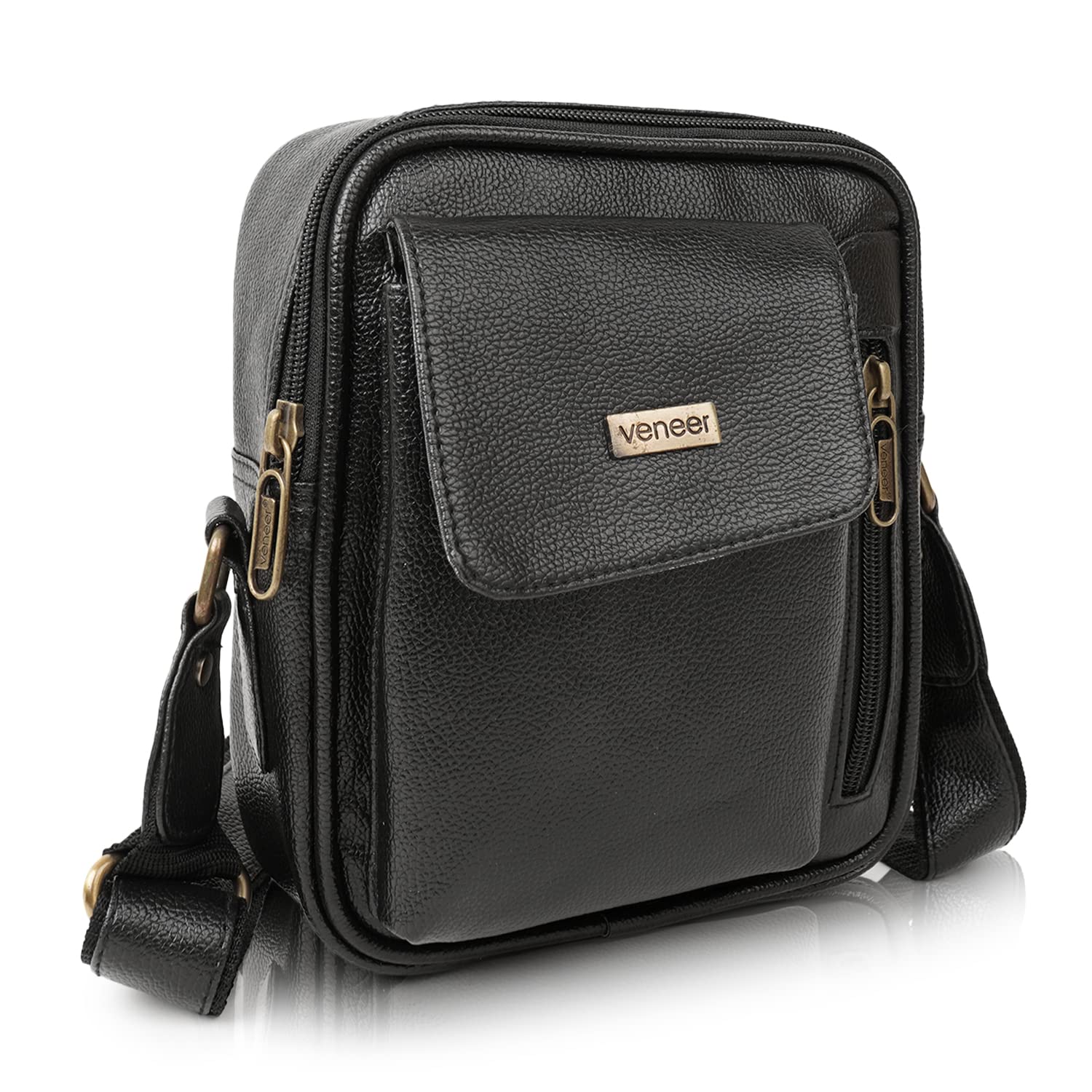 veneer Vegan Leather Classic Unique Design Shoulder Crossbody Travel Side Sling bag for Mens & Boys-picture-14