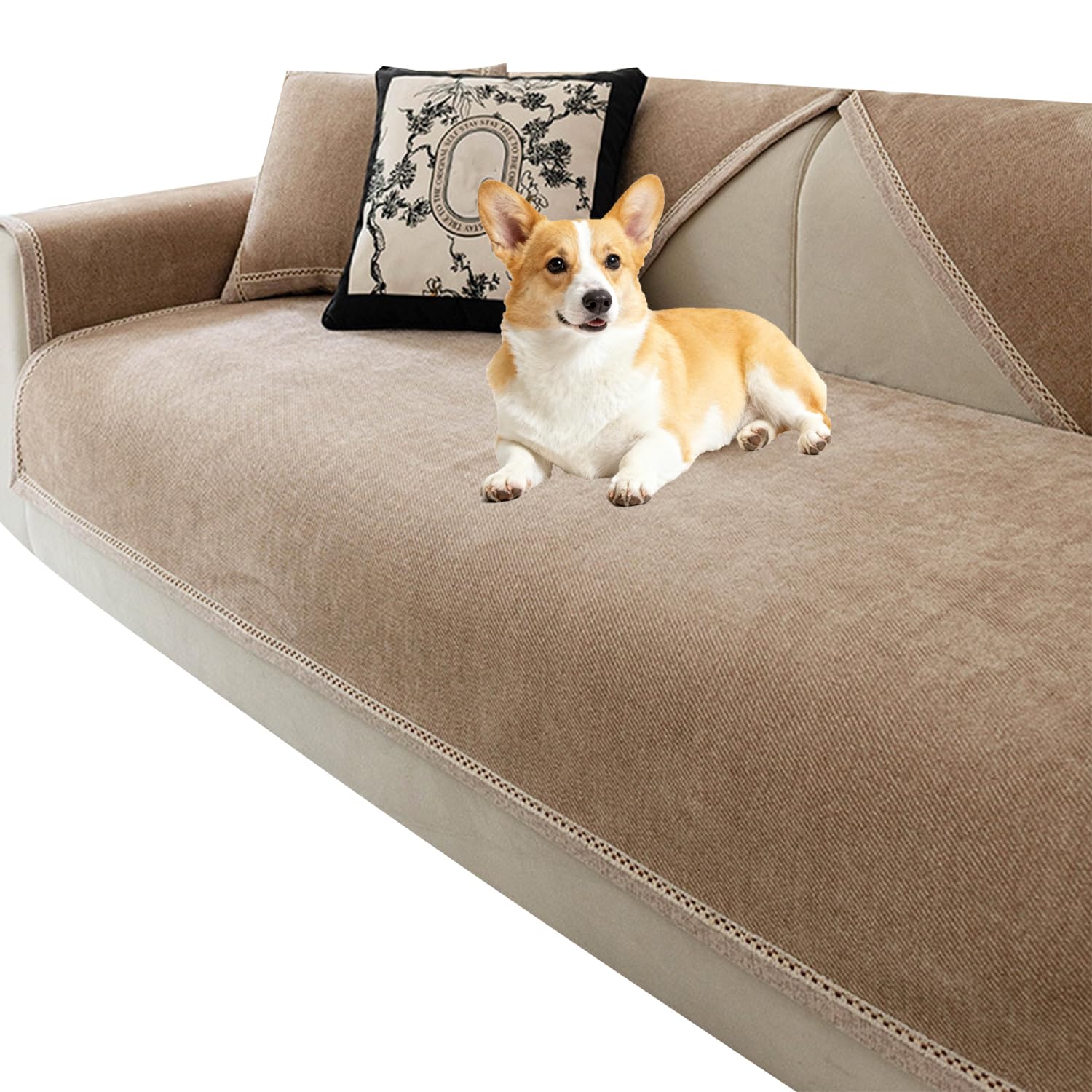 Housse de canapé pour animaux lavable et amovible grand confort kaki