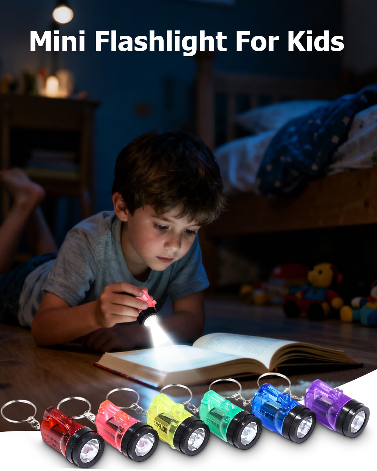 24 Pièces Mini Lampes De Poche Porte-clés Pour Enfant Mini Lampe de Poche LED 4cm Colorée pour Pochettes Surprises, Sacs de Fête, Camping Lecture Cyclisme Barbecue Fête Randonnée Voyage
