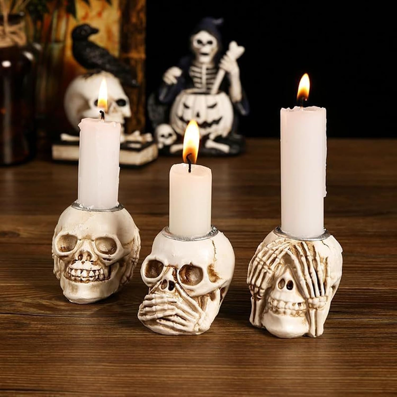Skull Storage Box Candle Holder Epoxy Resin Mold Concrete Flower Pot Silicone Mold Succulent Planter Vase Plaster Cement Clay Mould