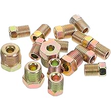 Zerodeko 12 Pieces Brass Brake Pipe Hose Fittings Automotive Brake Pipe Fittings Brass Pipe