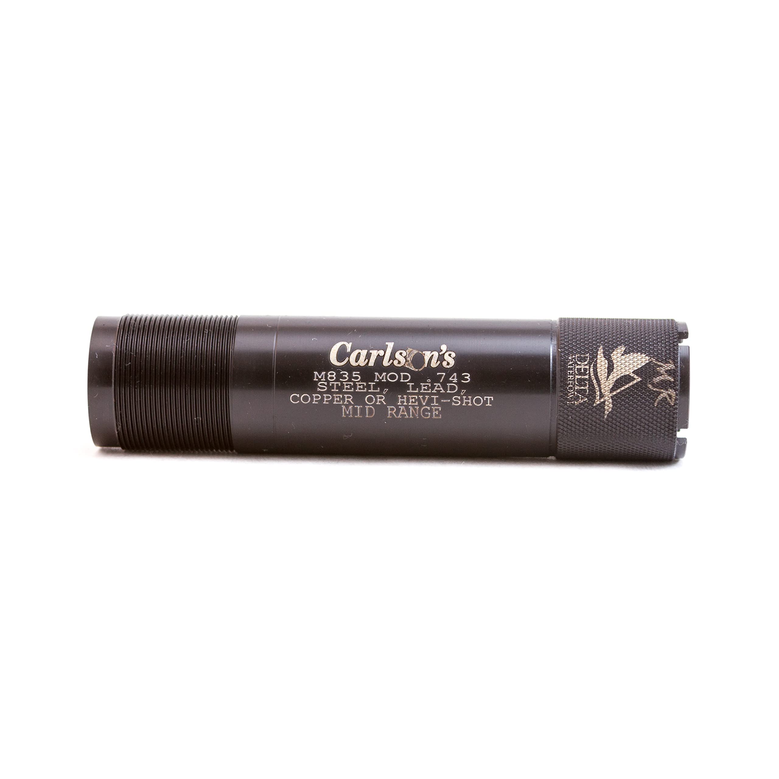 Carlson's Choke Tubes 12 Gauge for Mossberg M835-M935 [ Mid Range | 0.743 Diameter ] Blued Steel | Delta Waterfowl Extended Choke Tube | Made in USA