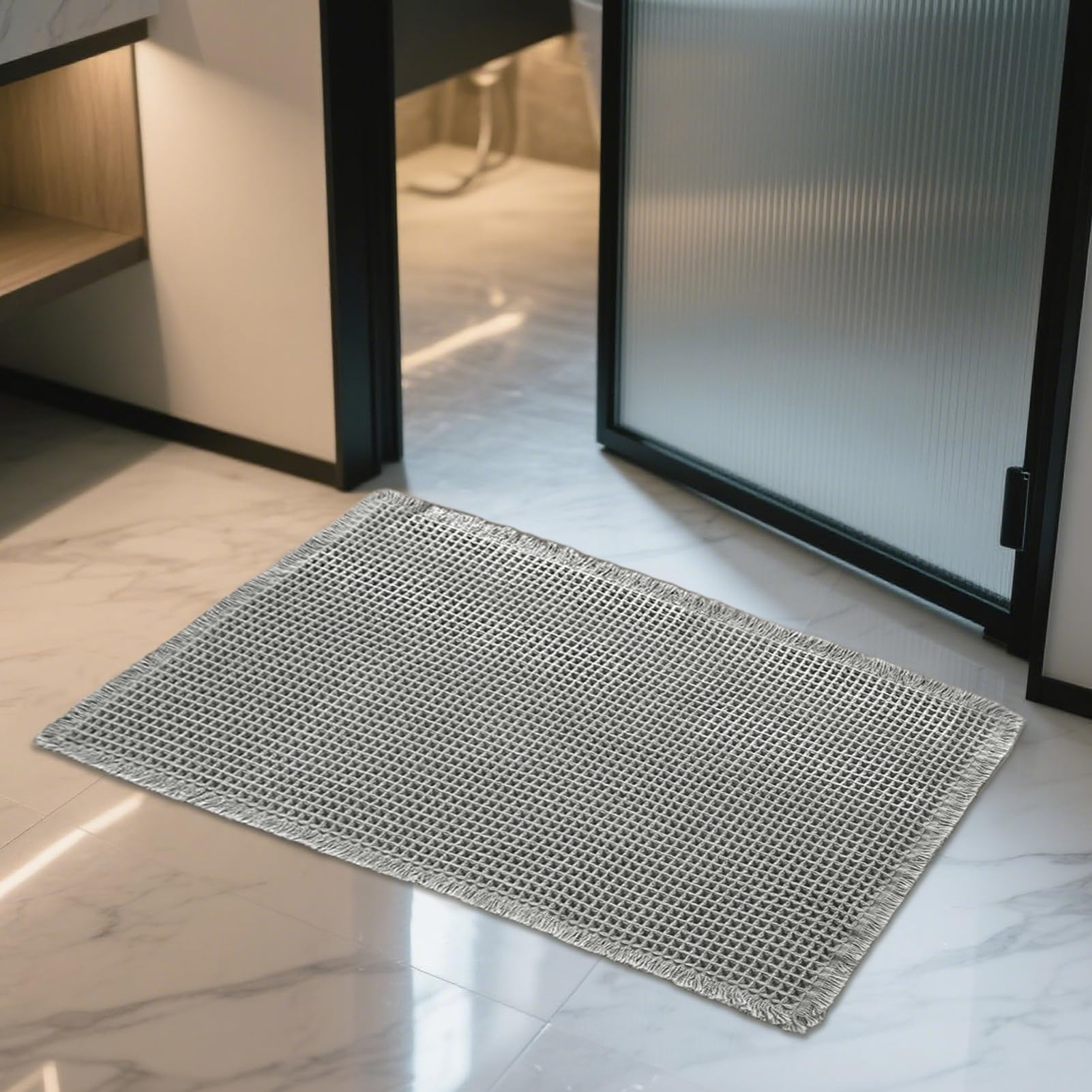 Douchemat - Antislip Absorberende Badmat - Wafel Sneldrogend Machine Wasbaar Tapijt, Super Absorberende Badmat voor Bad Vloer Keuken Appartement Entryway Home Decor