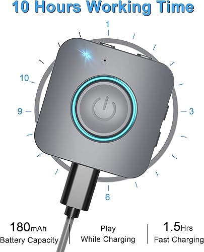 Miniatura 3 de LAICOMEIN - Receptor transmisor Bluetooth, adaptador Bluetooth 2 en 1 V5.0, transmisor inalámbrico para TV, PC, MP3, gimnasio, avión, receptor