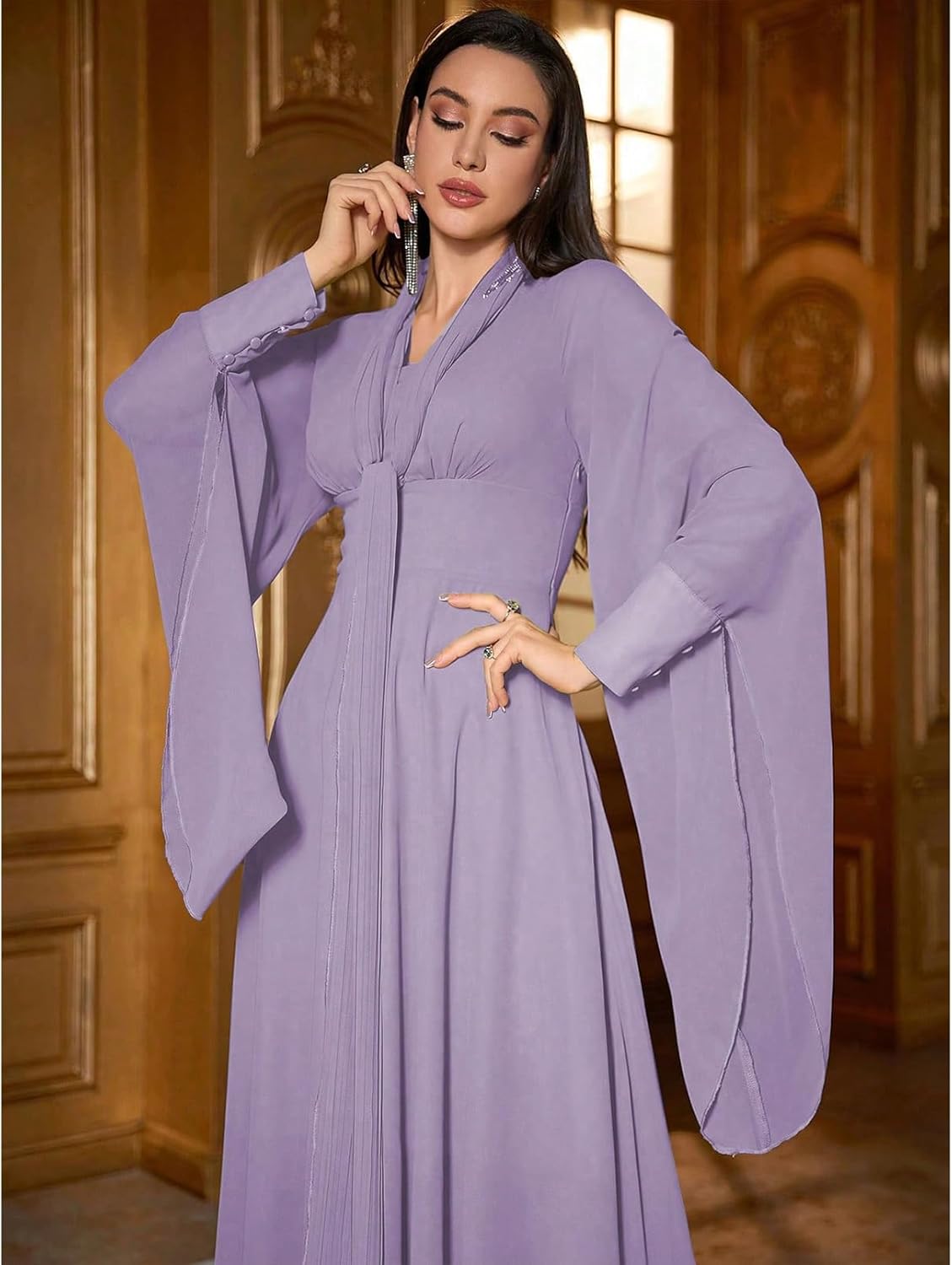 TOLEEN Summer Floral Dresses for Women Long Sleeve Casual Style Beach Swing Dresses - Image 3