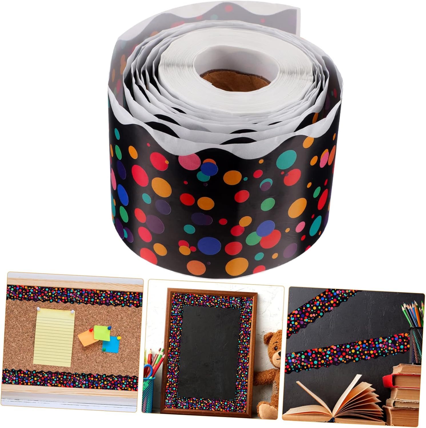 Angoily 1Roll Dot Bulletin Board Border Stickers Decorative Borders for Classroom Office and Blackboard Decor for Bulletin Board Decorations 6 71E77NkdHsL. AC SL1500