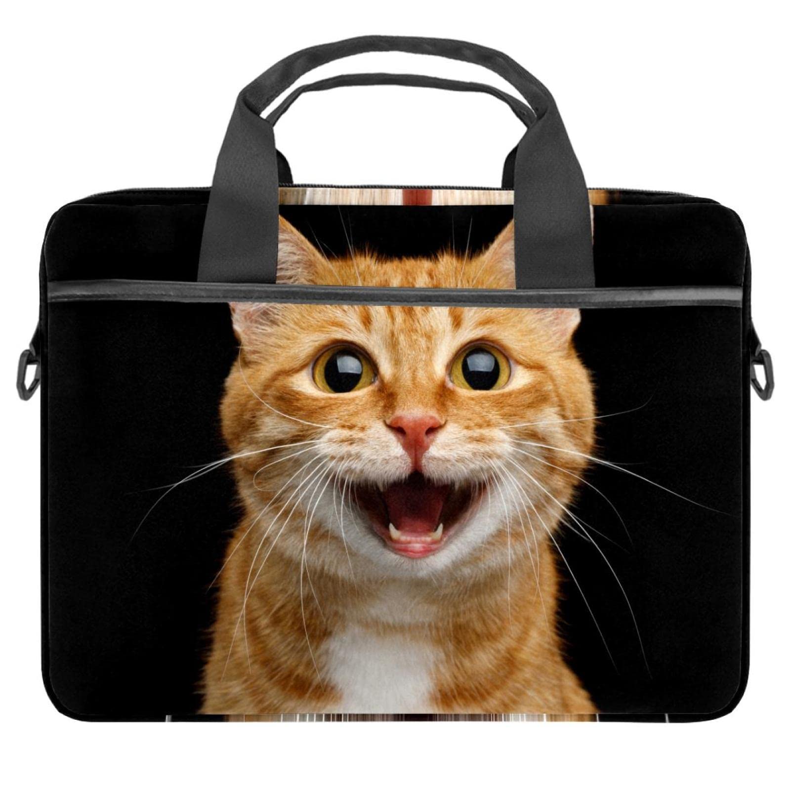 Sac ordinateur 13-14 pouces chat orange - Sacoche bandoulière multicolore pour PC portable