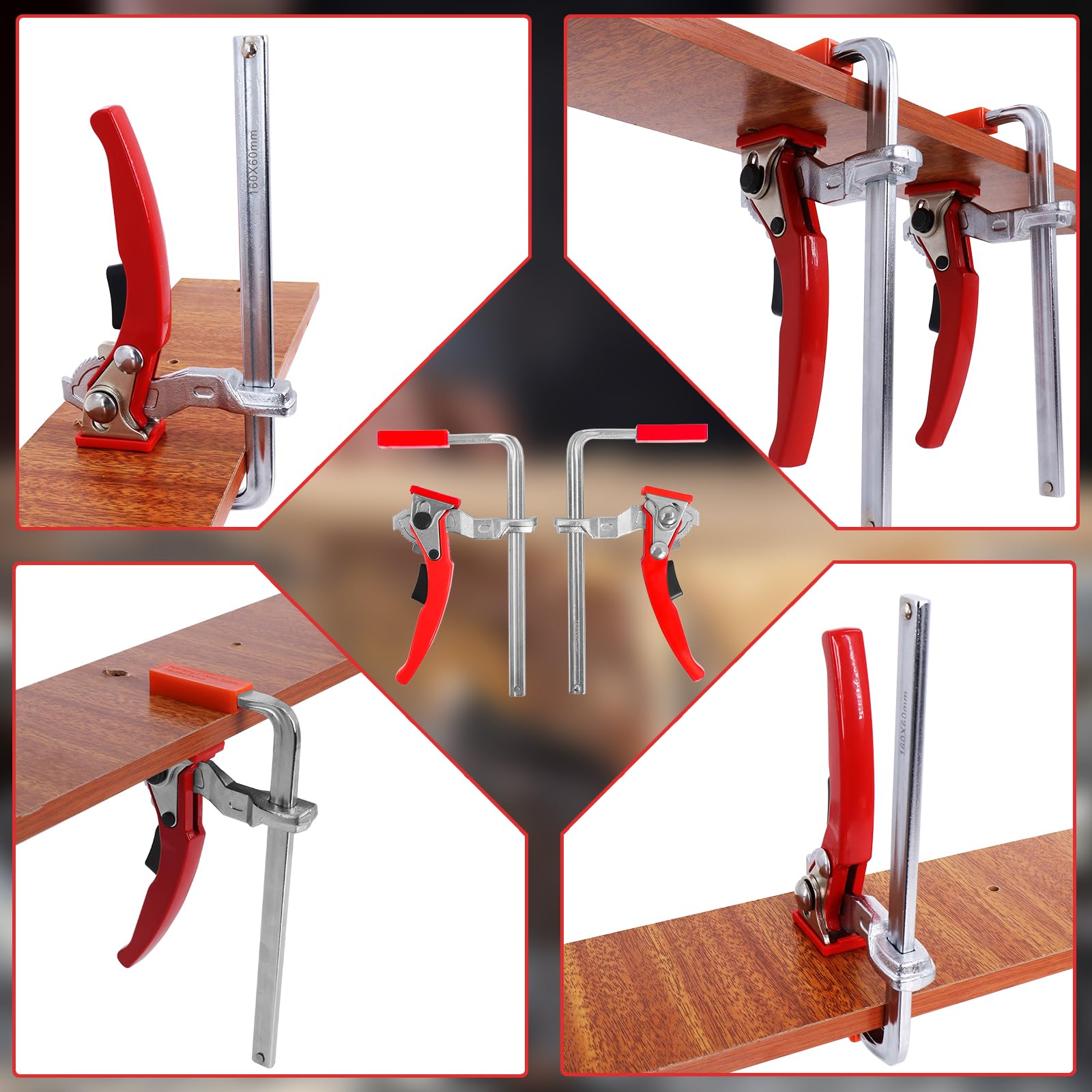 Sollbry Serre Joint Rail de Guidage 2 Pièces 160x60mm pour Système de Rail de Guidage, Force de Serrage de 220KG