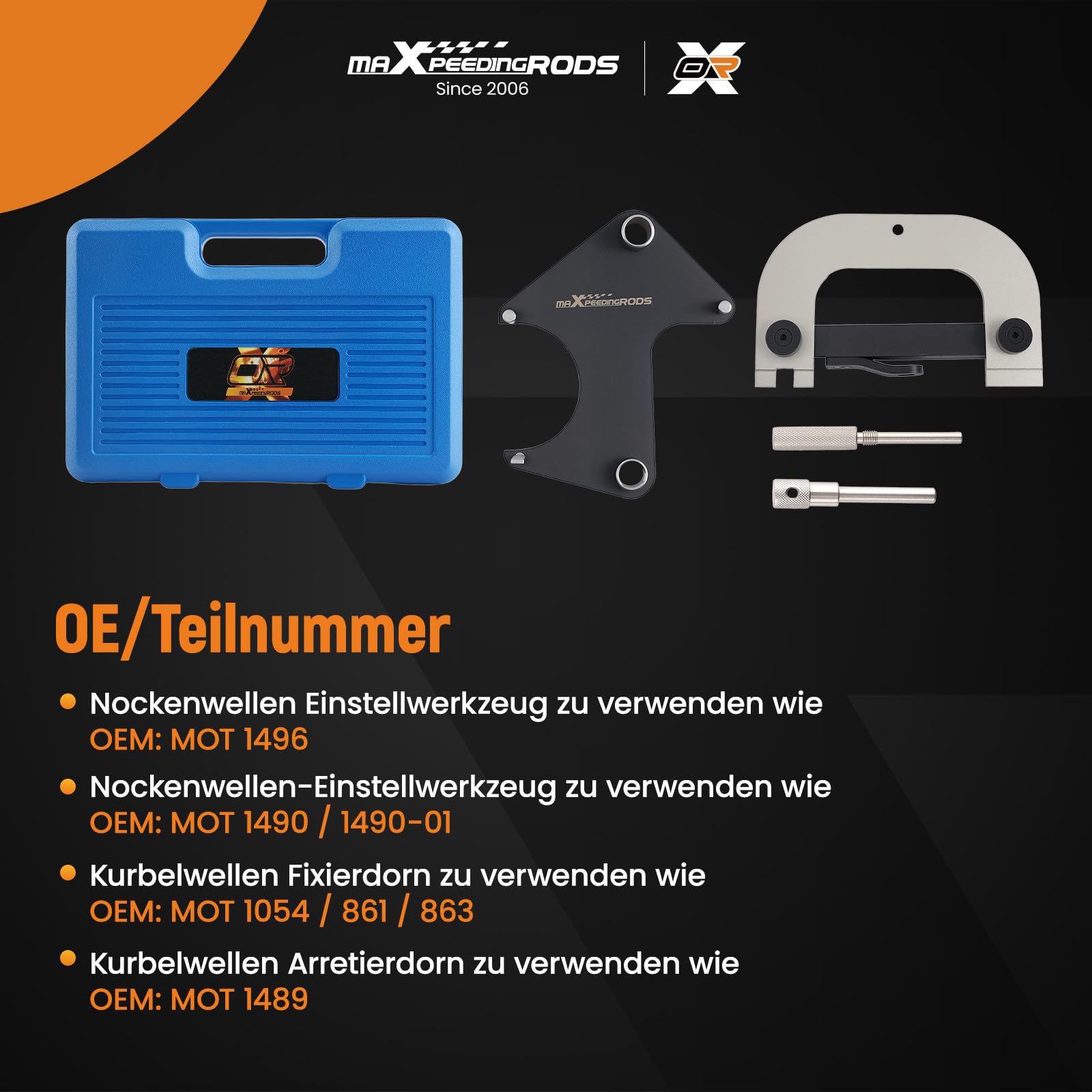 maXpeedingrods Motor Einstell Werkzeug Zahnriemen für Renault Modelle 1.4 & 1.6 16v K4J K4M F4, für Laguna/Clio/Megane/Espace Scenic MOT 1496 1490 1490-01 1054/861/863 1489 F4P F4R Blau