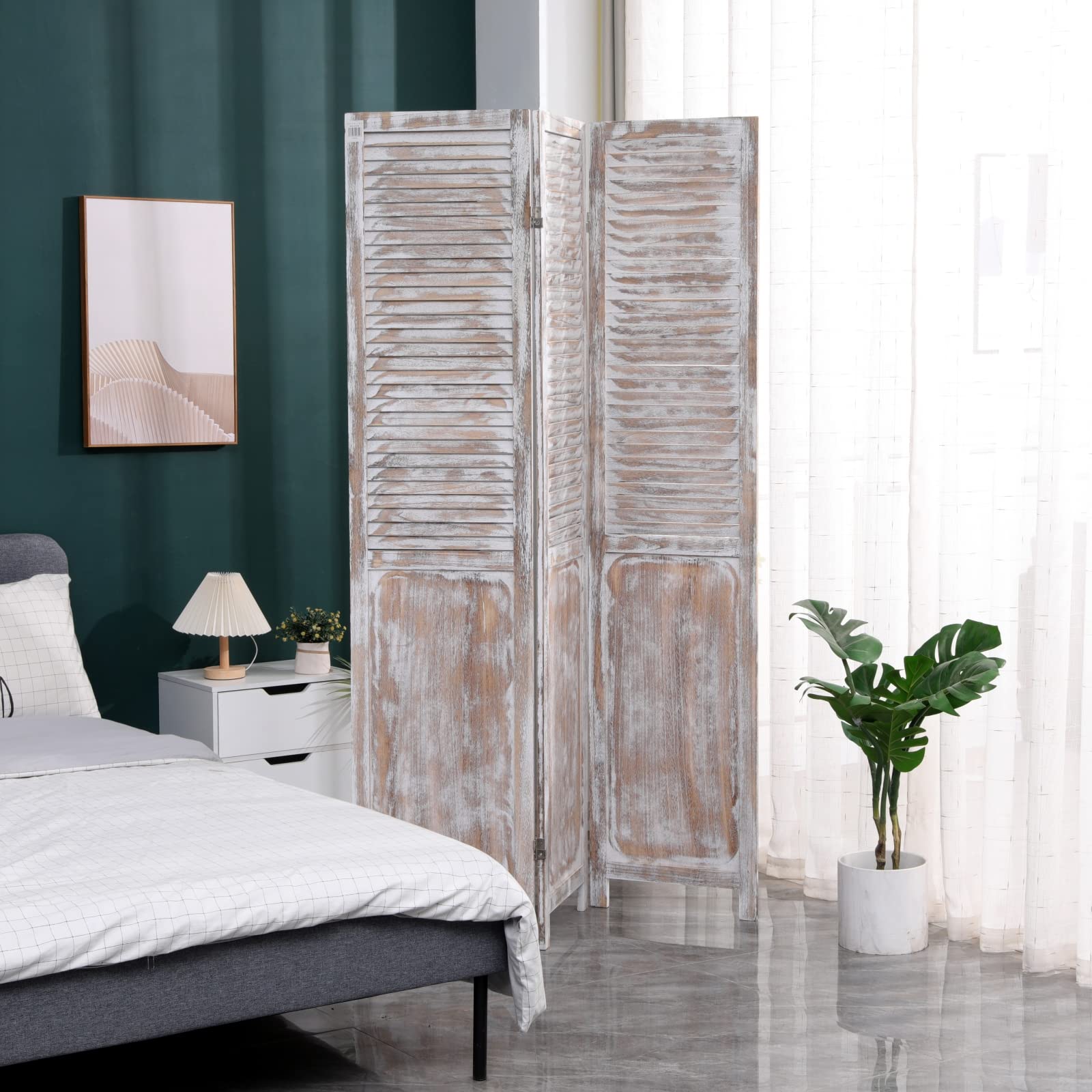Buy Raintain Room Divider 3 Panel 6 Ft Tall Paulownia Wood Room Divider