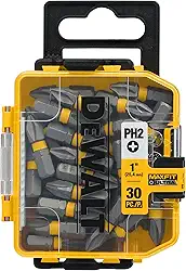 Dewalt Conjunto de Pontas Phillips, Ideal para Parafusadeira e Ferramentas Elétricas, Até 800 Parafusos Extras, Modelo DWA1PH2UMF30, 30 Peças