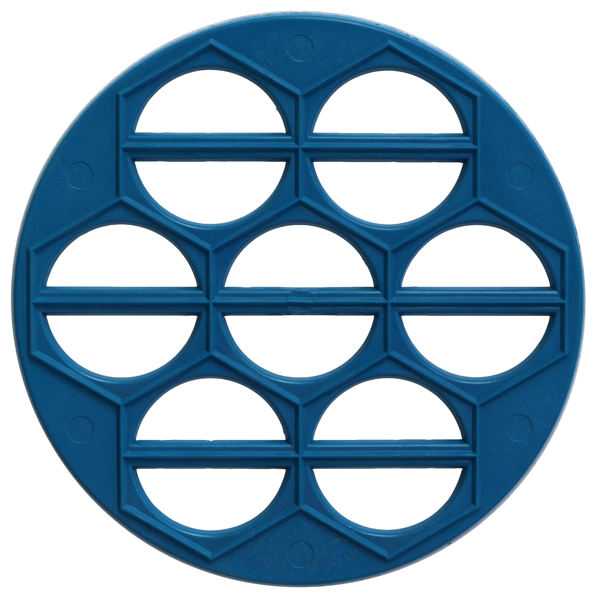 Plastic mold for traditional Vareniki (Pierogi) filled dumplings, 14 pieces at a time, printed Recipe & Instructions included (Blue)