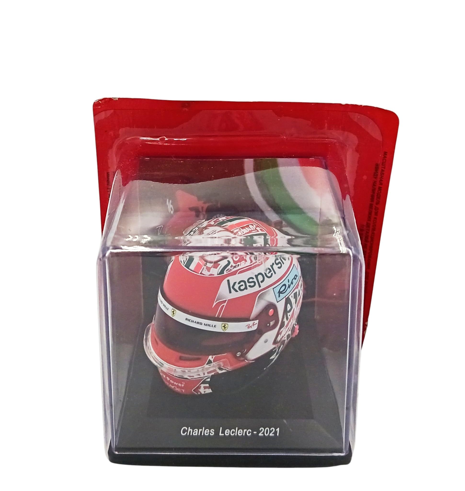 OPO 10 Formel-1-Helm kompatibel mit Ferrari F1: Charles Leclerc 2021 Emilia Romagna GP – Maßstab 1:5 Spark – CAS94