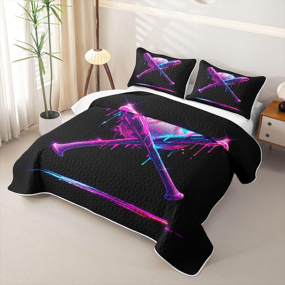 Homewish Neon Eiscreme Tropfen Tagesdecke 240x260cm