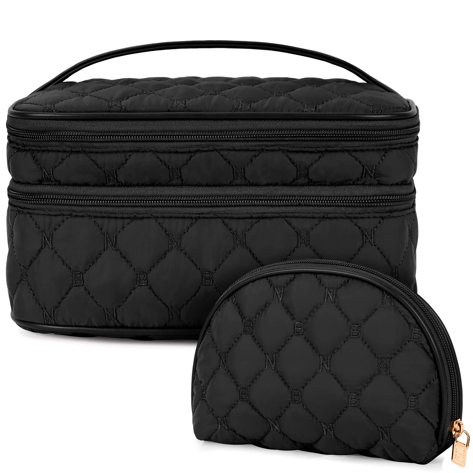 NUBILY Neceser Maquillaje Mujer Neceser de Viaje Impermeable Bolsas de Aseo Bolsa de Maquillaje Grande Bolsa de Cosméticos para Niñas 2 Piezas