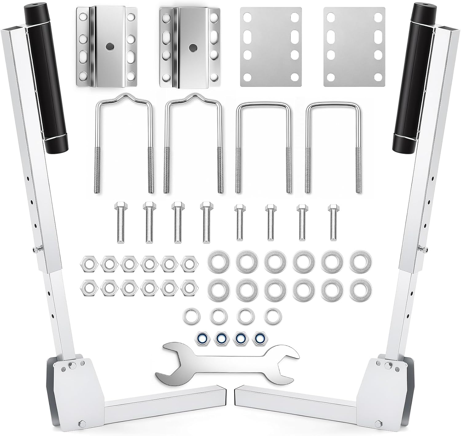 Wesiti Adjustable Boat Trailer Guide-Ons with Side Rollers, Galvanized Steel Boat Loading Guides, Bolt-On Kit for Fishing Jon Ski Pontoon & Small Sailboats