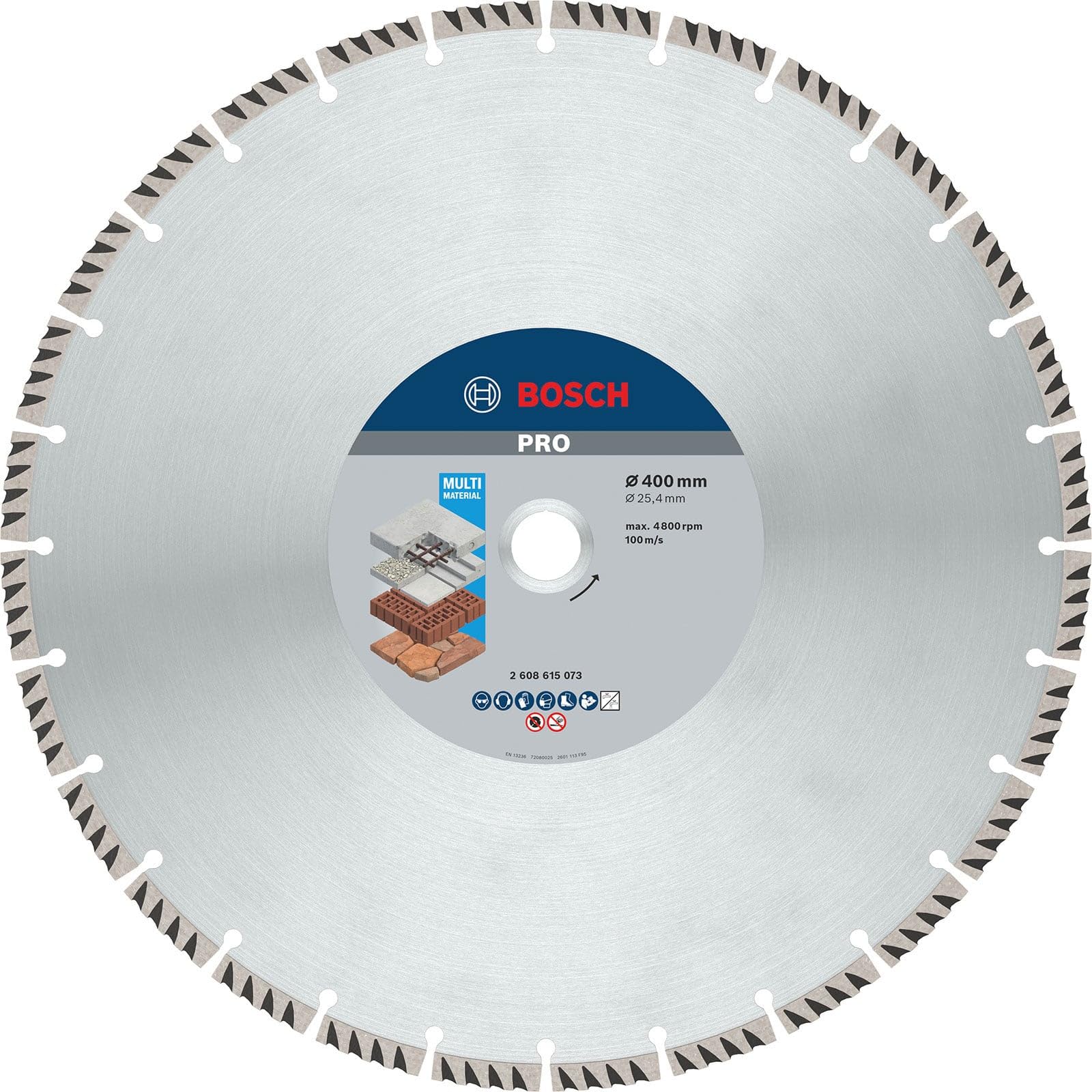 Bosch Accessories - Disco da taglio diamantato pezziandard per universale (calcestruzzo e muratura, 400 x 25,40 mm, accessori per sega a benzina)