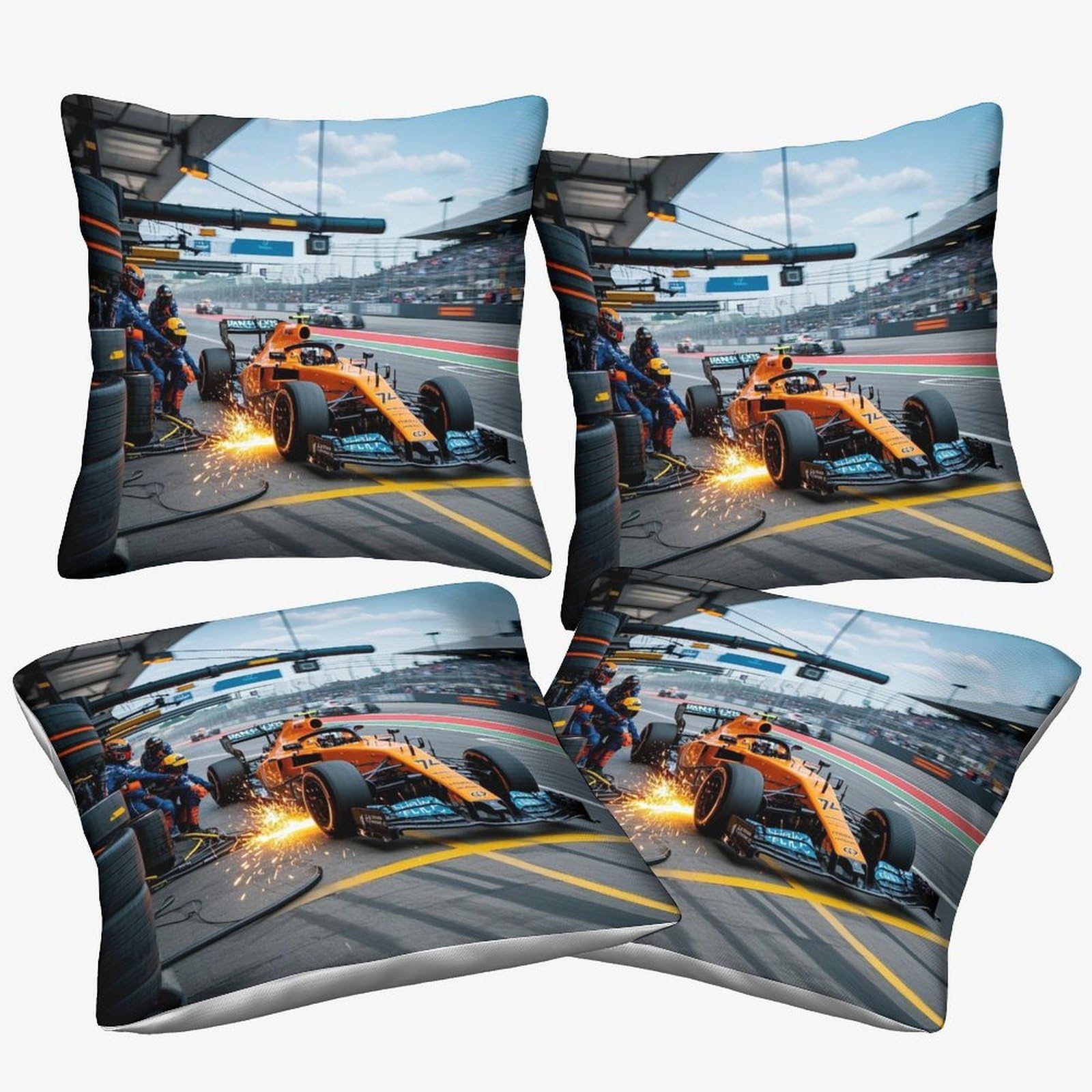 3U6c4m9k Boys Formulaa Racing-4 Formulaa Racing Throw Pillow Covers 45X45cm, 4 Pcs, Pit Stop Cushion Covers For Home Sofa Bed Couch For Kids Girls