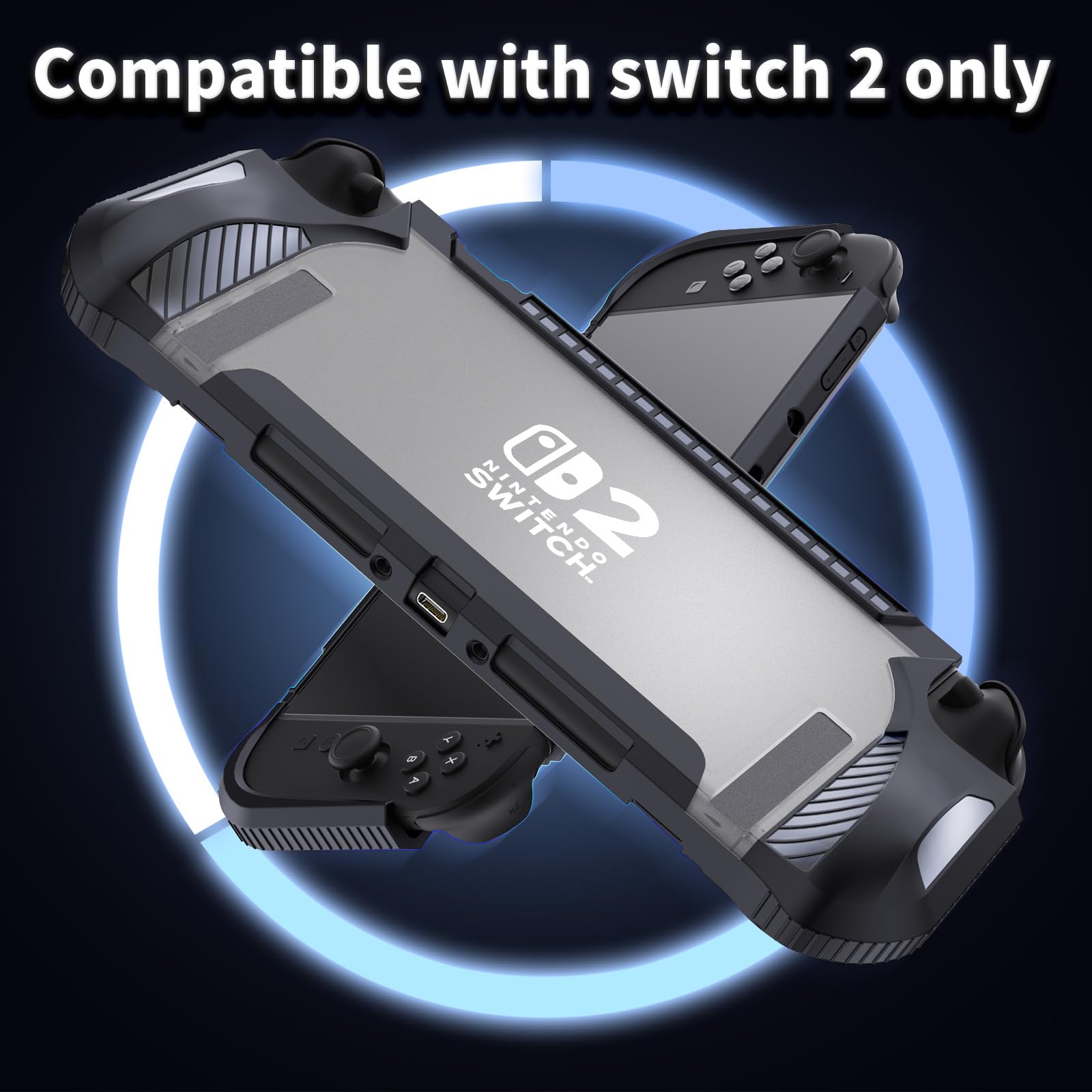 HEYSTOP [104 Piezas] Carcasa Protectora para Nintendo Switch 2, Carcasa de TPU Dockable Compatible con Consola Nintendo Switch 2 y Joycon Grip con Tapa para Joystick