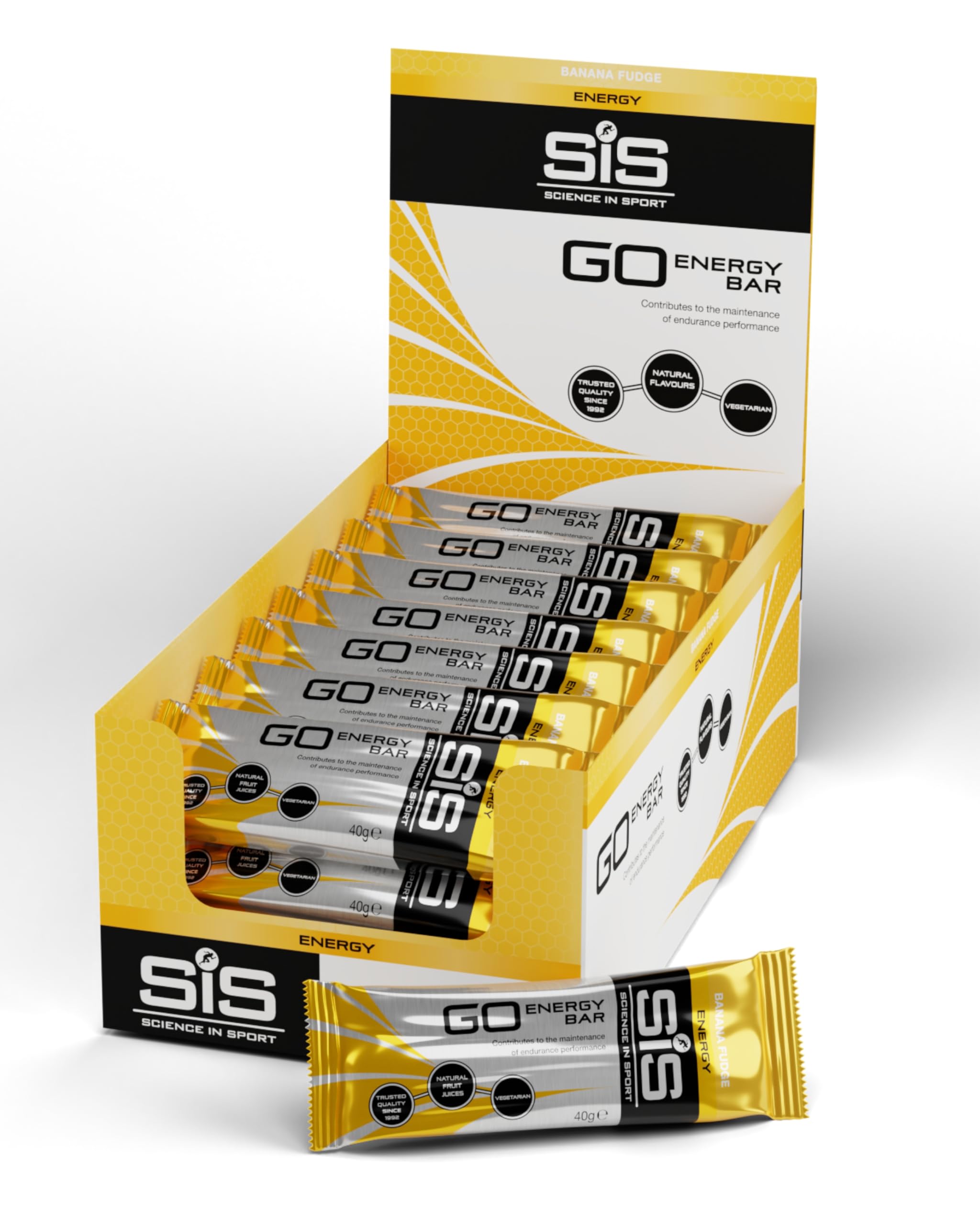 SIS Go Energy Bar, High Carb, Fruit infused Energy Bar, Banana Fudge Flavour (30 Packs)