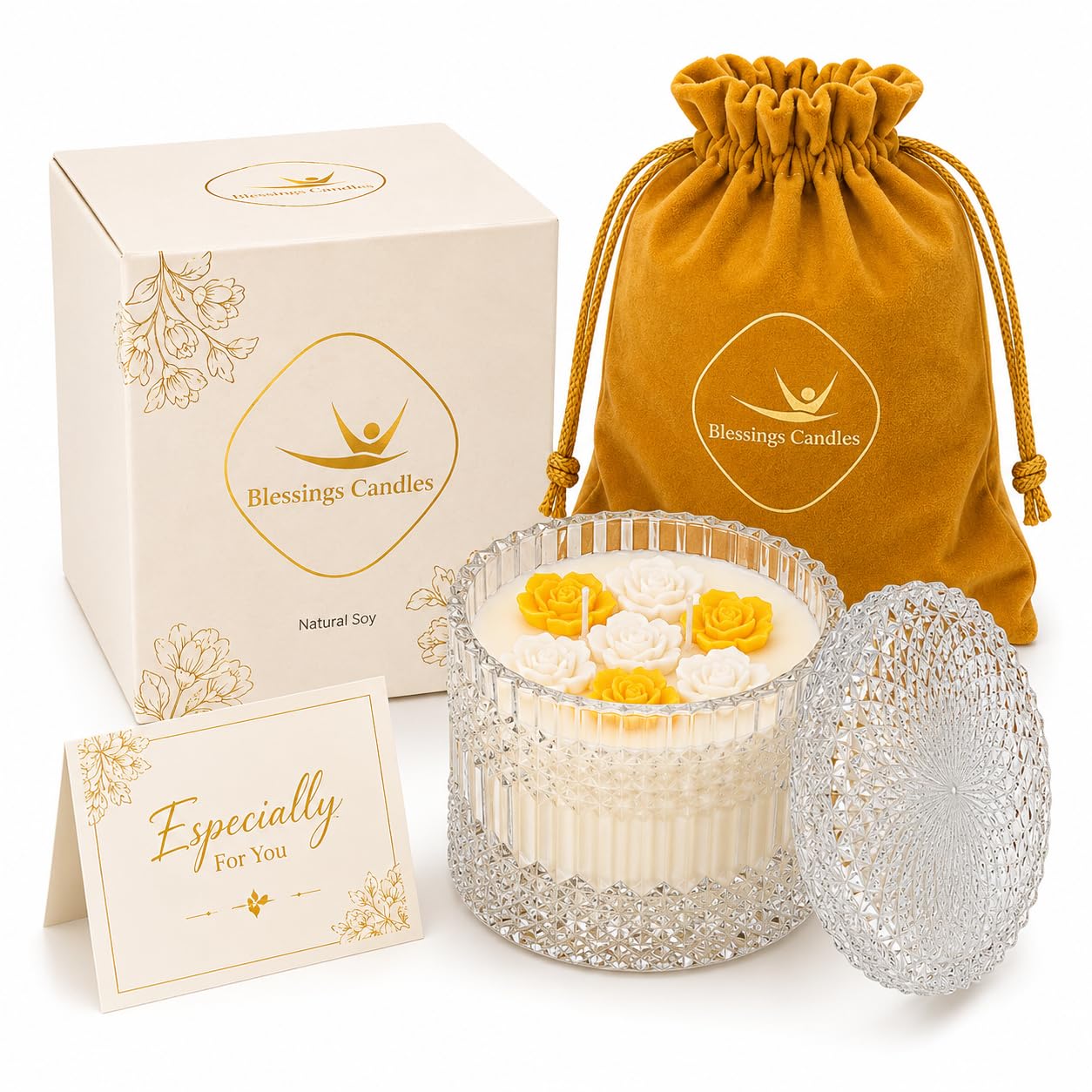 Luxury Creamy Musk and Sandalwood Scented Candle Gift for Women | Hand-Poured Natural Soy Wax | 680g 40-Hour Burn | Birthday Mother's Day Christmas Housewarming Gift