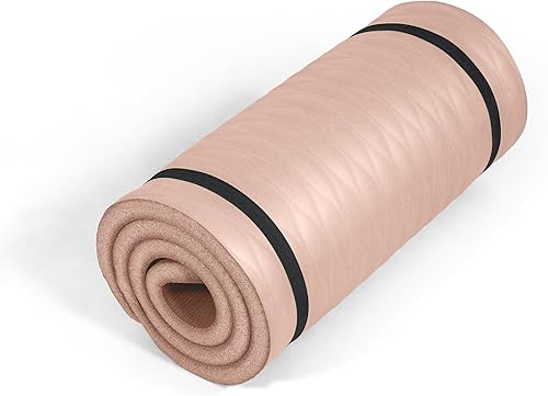 Tone Fitness Esterilla de yoga de 1 pulgada de grosor  Alfombrilla de ejercicio antideslizante de alta densidad con correa de transporte para yoga,
