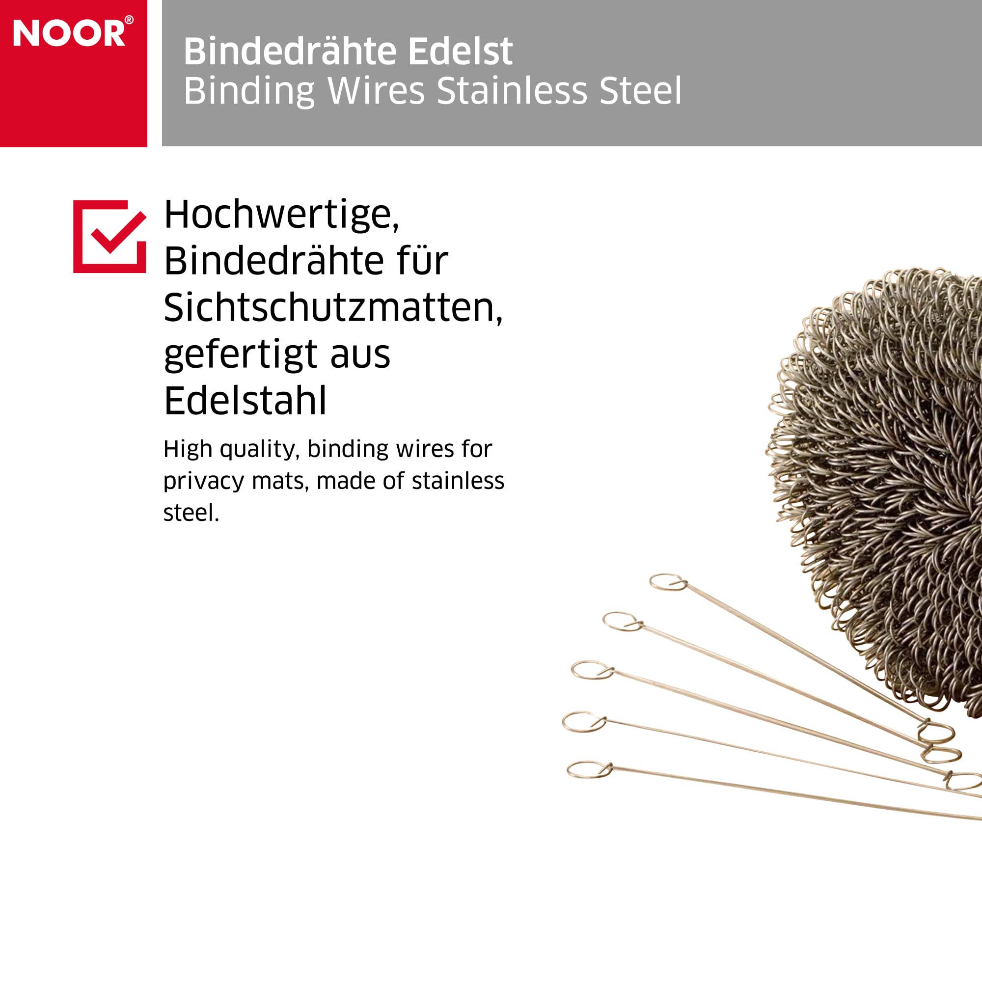 NOOR Bindedrähte Länge ca. 18cm, Durchmesser ca. 1mm - 1000 Stück