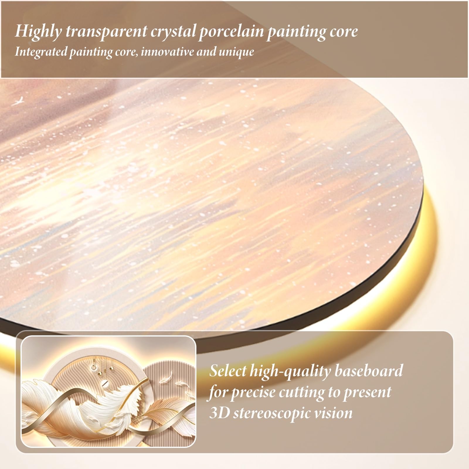 Decoración de pared LED 3D con plumas enchufables con luz cálida para sala de estar, dormitorio, oficina, 140 x 70 cm