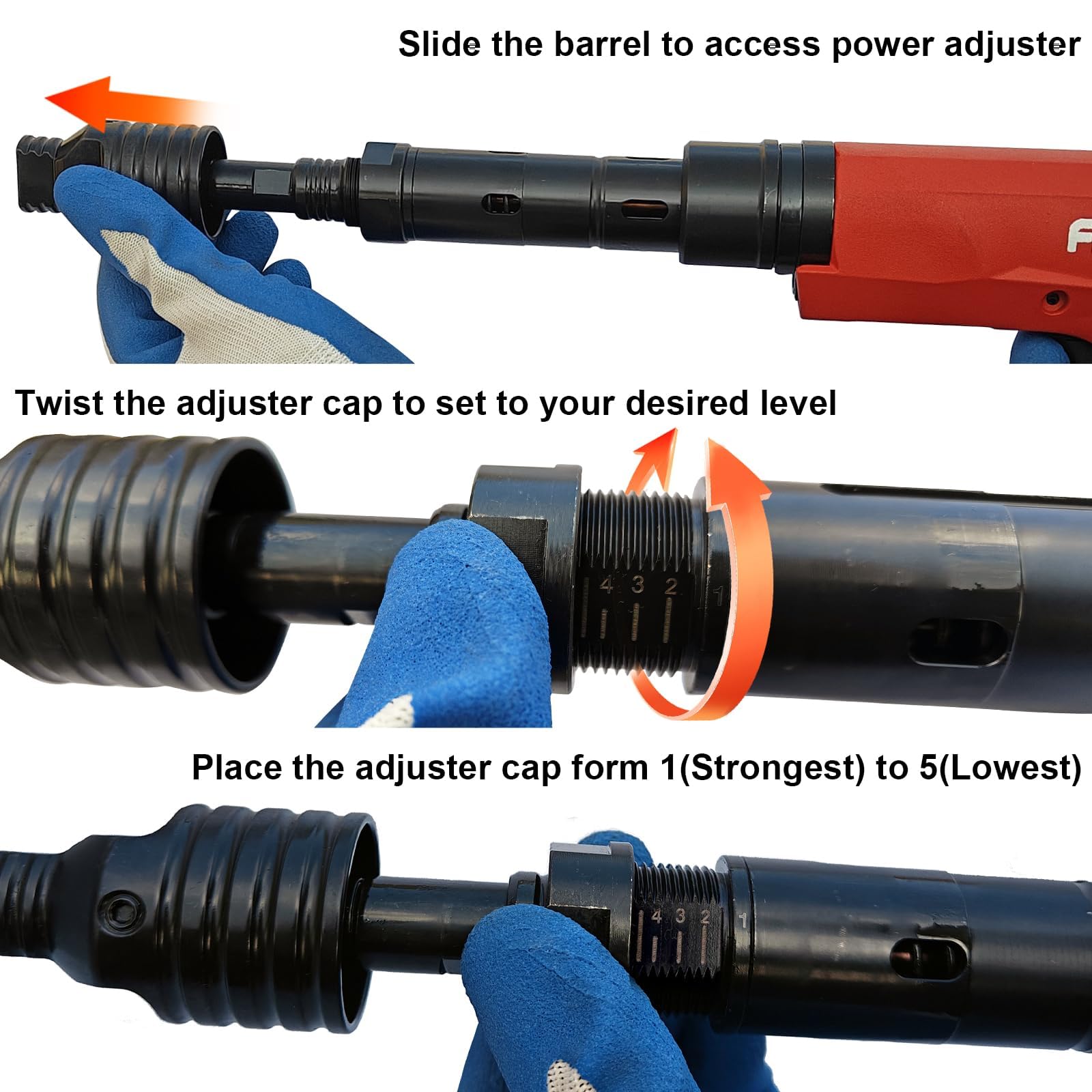 Herramienta de fijación accionada por polvo, calibre .27 semiautomática FV-701 | Herramienta accionada por polvo de baja velocidad, .27 cal con indicador de alimentación integrado y silenciador