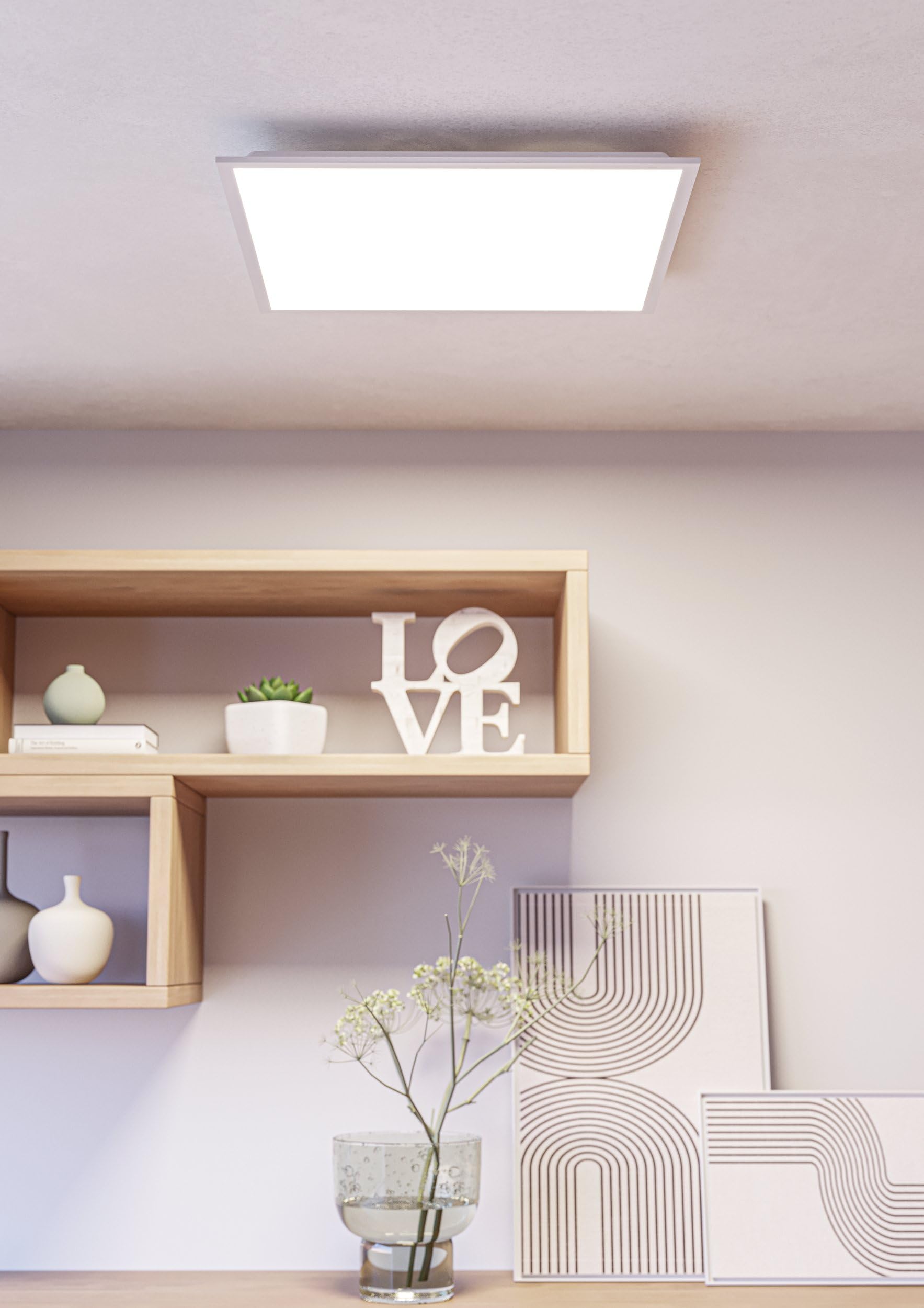 Eglo Pannello LED connect.z Moradillo-Z 60x60 cm ZigBee plafoniera opaca | controllo app e vocale Alexa bianco caldo-freddo RGB dimmerabile lampada da soffitto bianca