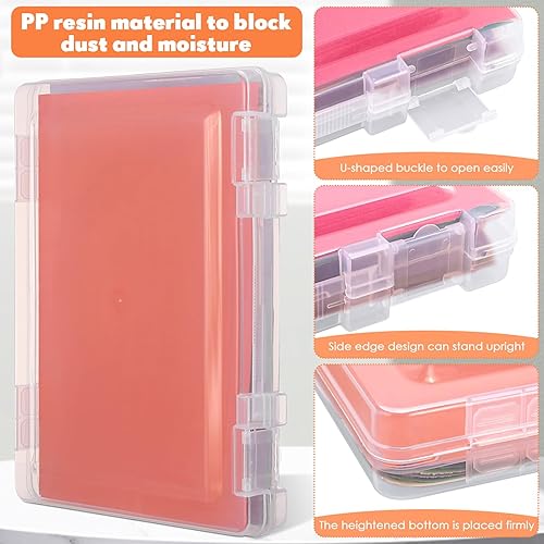 Miniatura 6 de Ctosree Paquete de 6 cajas de almacenamiento de fotos con cierre hermético transparente, caja organizadora de manualidades de plástico, estuche