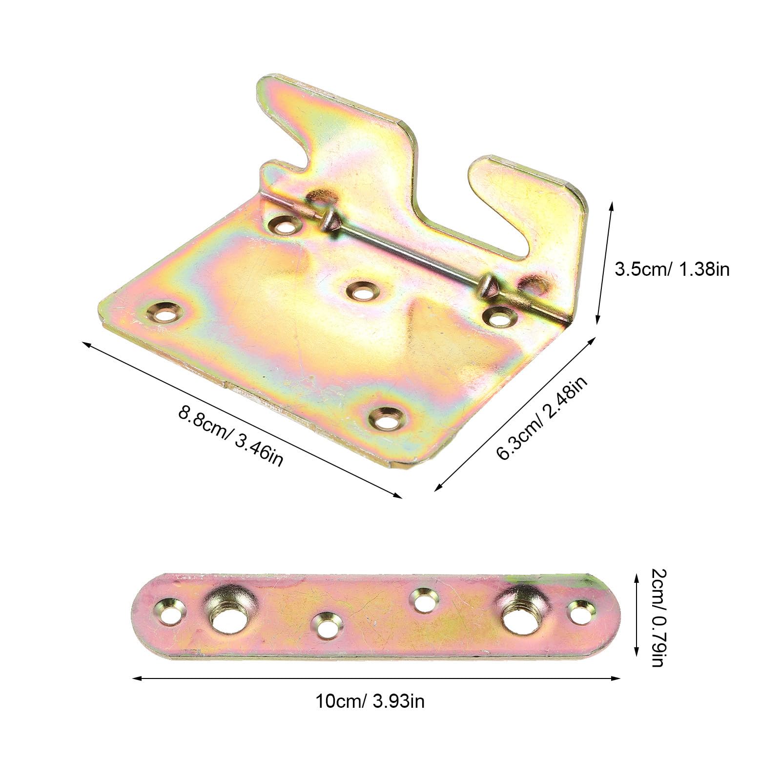 Alipis 8 set di accessori per sponde del letto, staffe per sponde in metallo, connettori per ferramenta per mobili da camera da letto resistenti con viti per testiere e pediere.