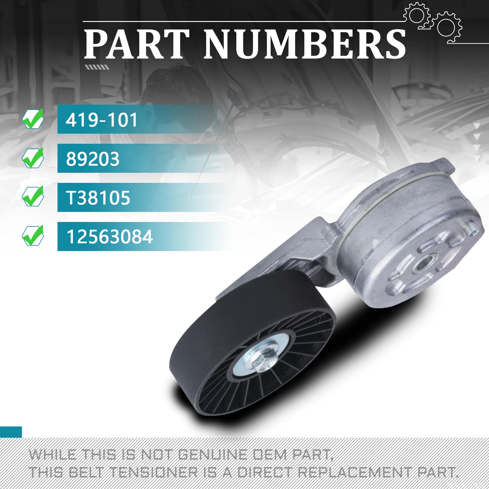 Amazon.com: IRONTEK 12563084 Belt Tensioner Pulley Assembly fit 
