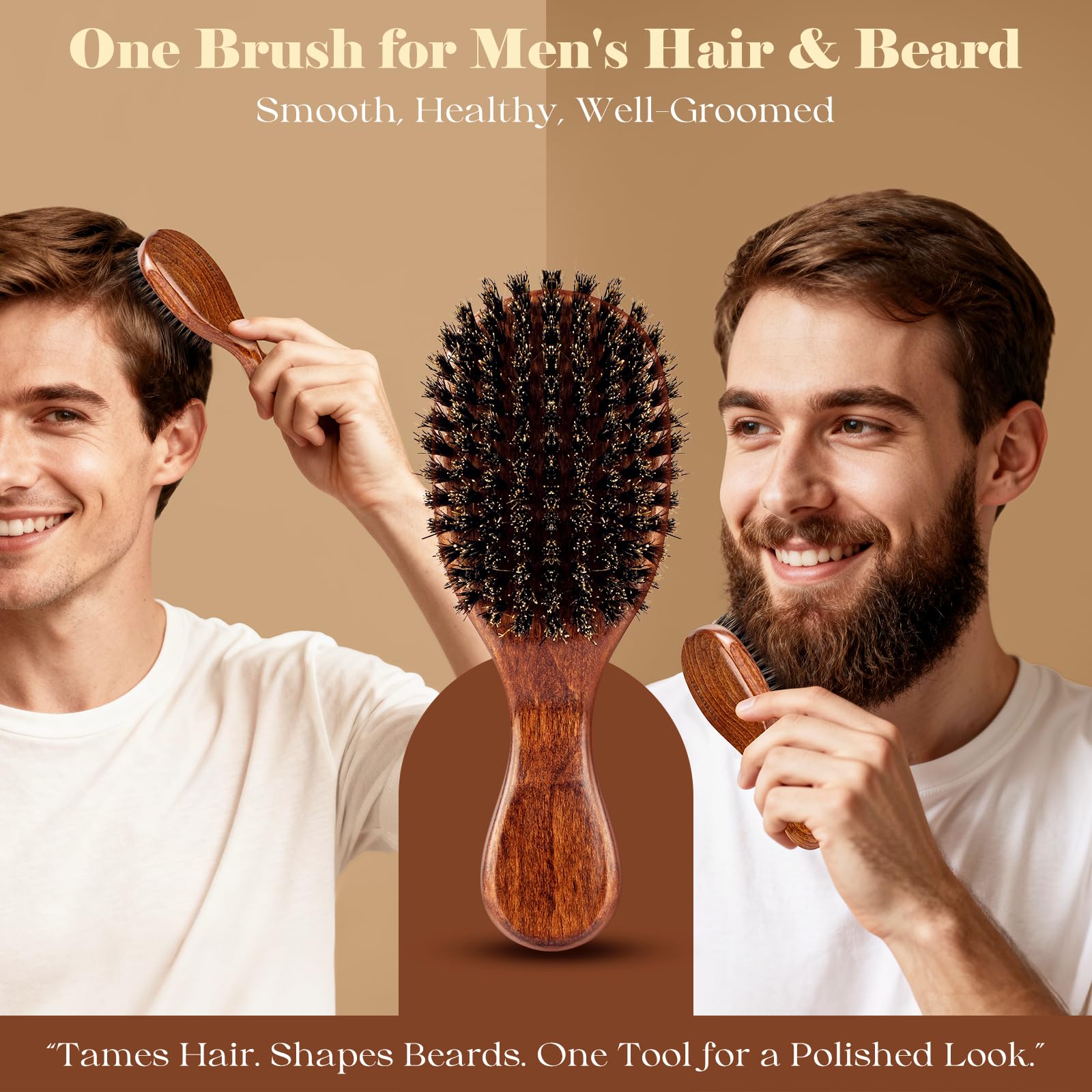 Cepillo de cerdas de jabalí desde 1965, artesanía británica, hecho a mano, de madera natural, mini cepillo para barba, cerdas suaves y puras, desenreda suavemente para mujeres, hombres y niños