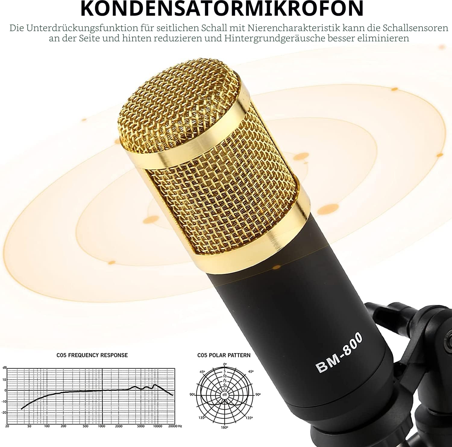 ALLWIN Podcast Mikrofon Set, USB Nieren Kondensator Mikrofon, Audio Mixer Set mit Soundkarte für Streaming/Podcasting/Aufnahme, geeignet für PC/Laptop/Telefon/Pad