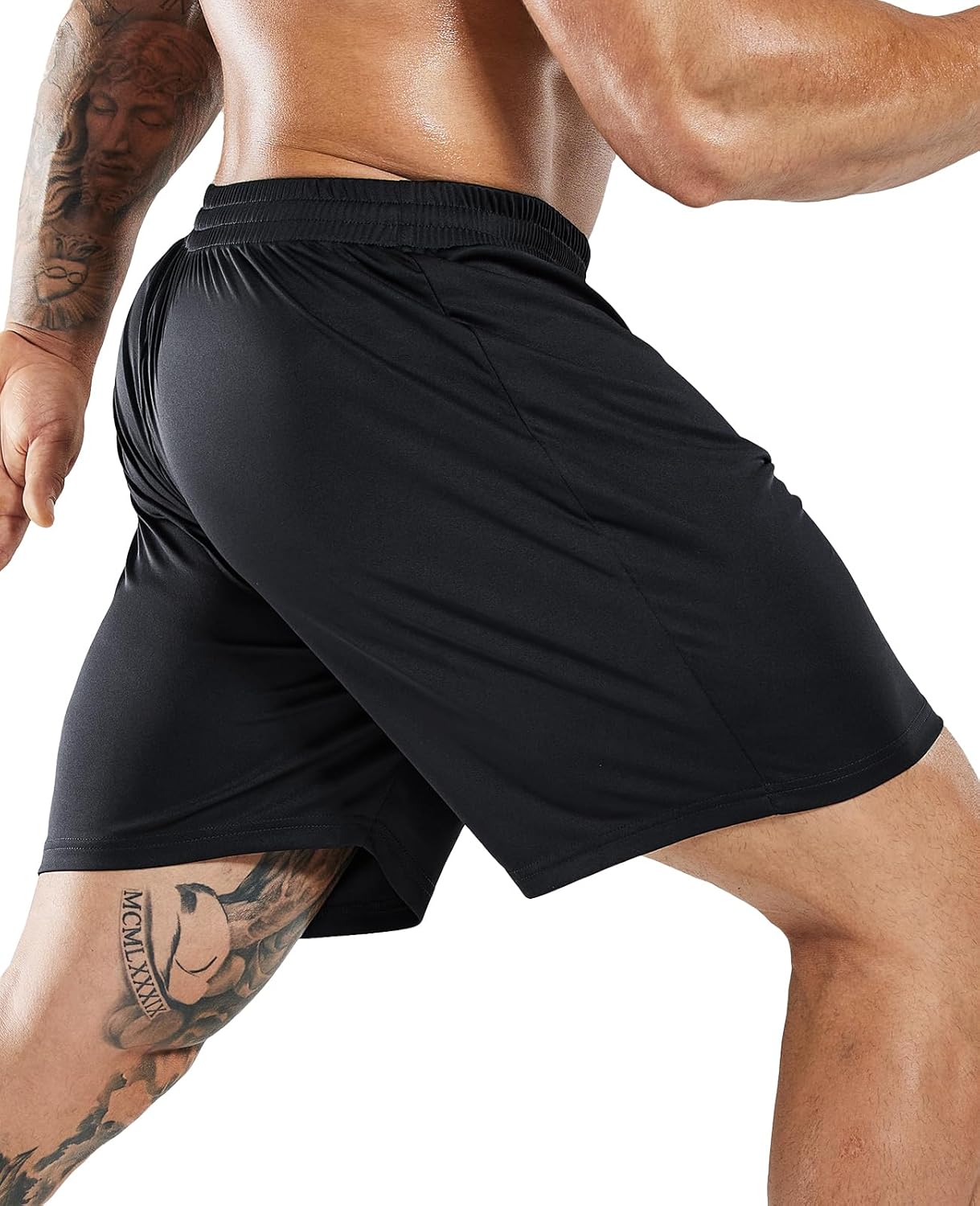 MIER 2 Pack Men's Quick-Dry Athletic/Soccer/Basketball Shorts Without Pockets No Liner Running Workout Training Active - Image 2