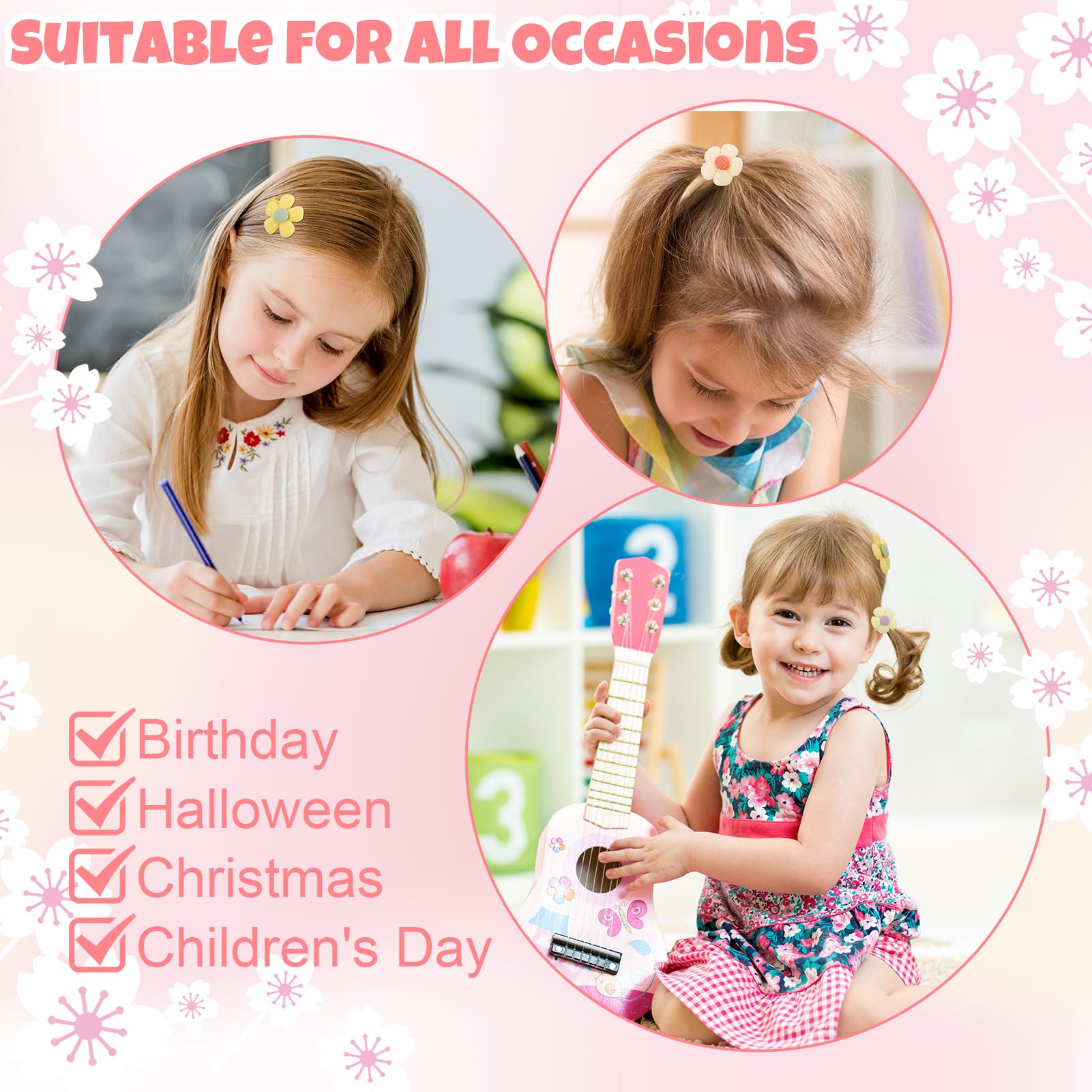 32 Pcs Toddler Hair Accessories, Candy Colors Toddler Hair Clips with Bows and Flowers - Image 3