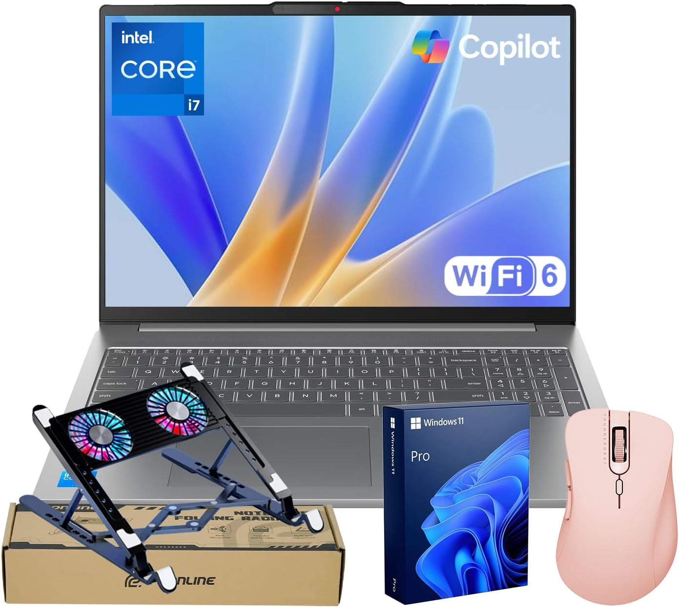 Lenovo IdeaPad Slim 3 Business Laptop, 15.3" FHD+ 1920×1200, Intel Core i7-13620H, 24GB DDR5 RAM, 1TB SSD, Wi-Fi 6, W11P, AI & Copilot Enabled PC, Bundle with PCO Laptop Cooler & Thunderobot Mouse