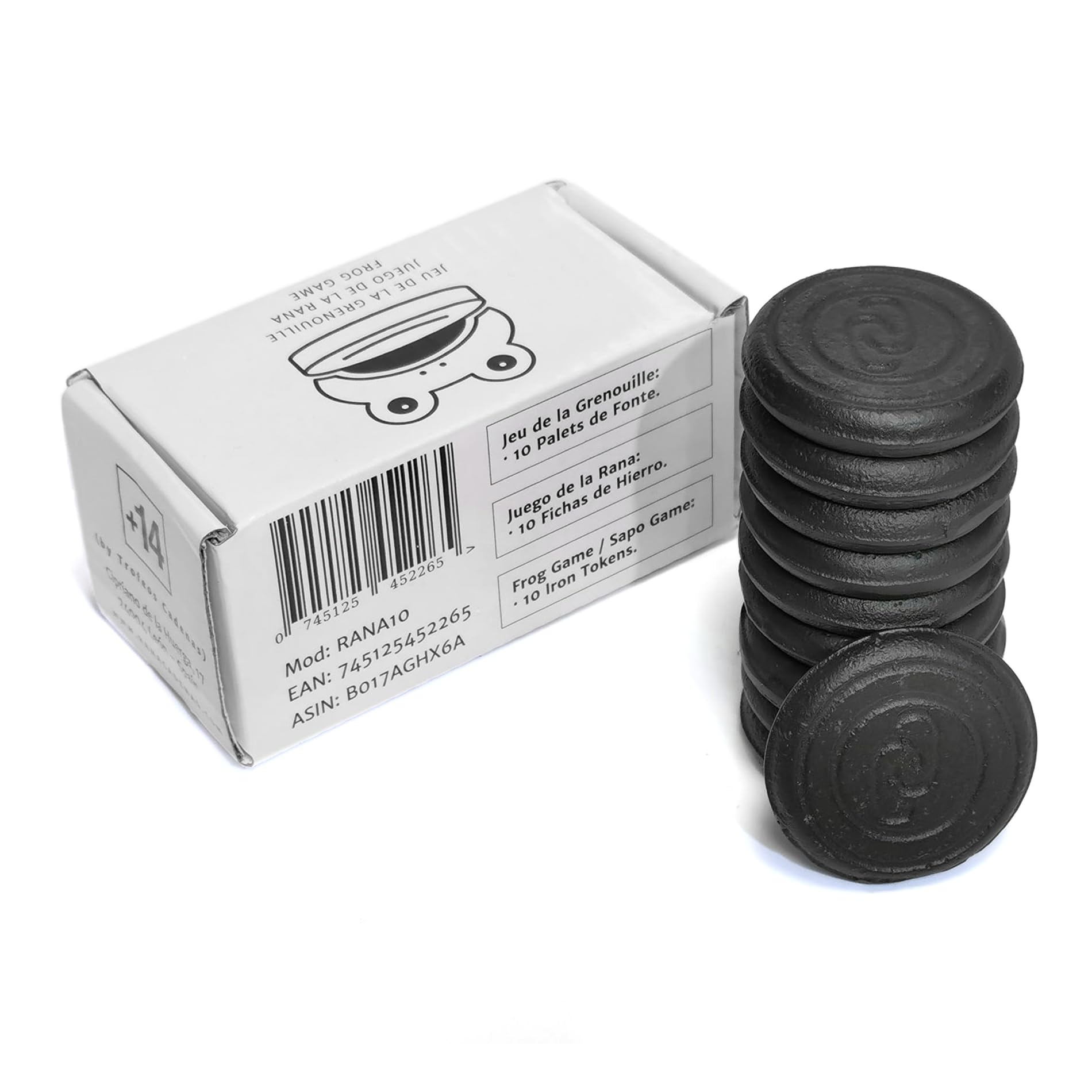10 palets ou jetons pour jeu de la grenouille en fer fondu, jeu de tonneau