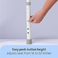 Vista 5 de Medline Cómoda plegable 3 en 1 gris oscuro con asiento alargado, tratado con microban, portátil, ajustable, duradero, ideal para pacientes médicos