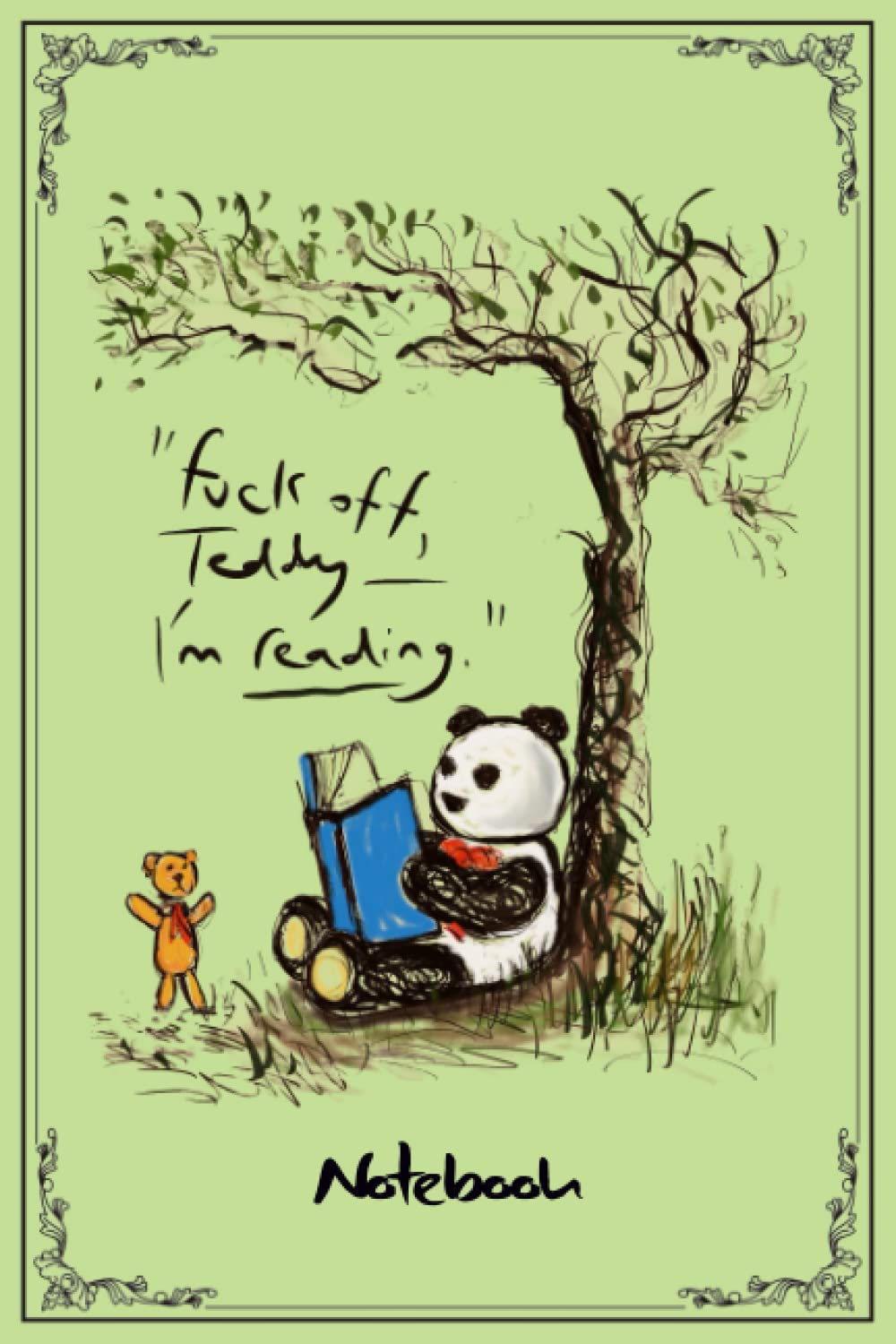Notebook - The oil paint The Panda, the Cat and the Dreadful Teddy Journal notebook 107: A Blank Lined College Ruled Journal Notebook Gifts for Kids and Teenagers for Writing and Journaling