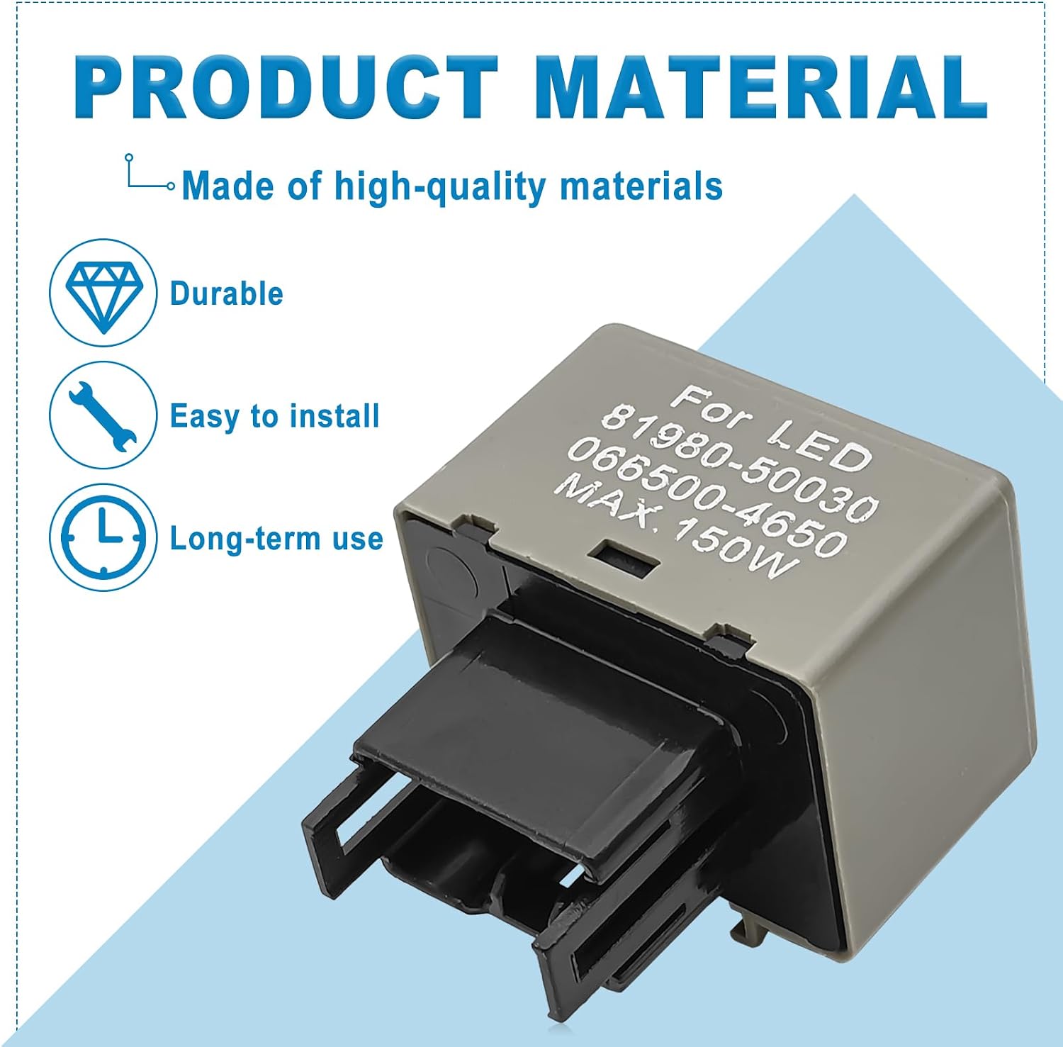 8 Pin LM449 81980 50030 066500 4650 Electronic LED Flasher Relay Compatible with Scion Lexus Toyota Fix Hyper Flash Turn Signal Issues for LED Light Bulbs Speed Adjustable