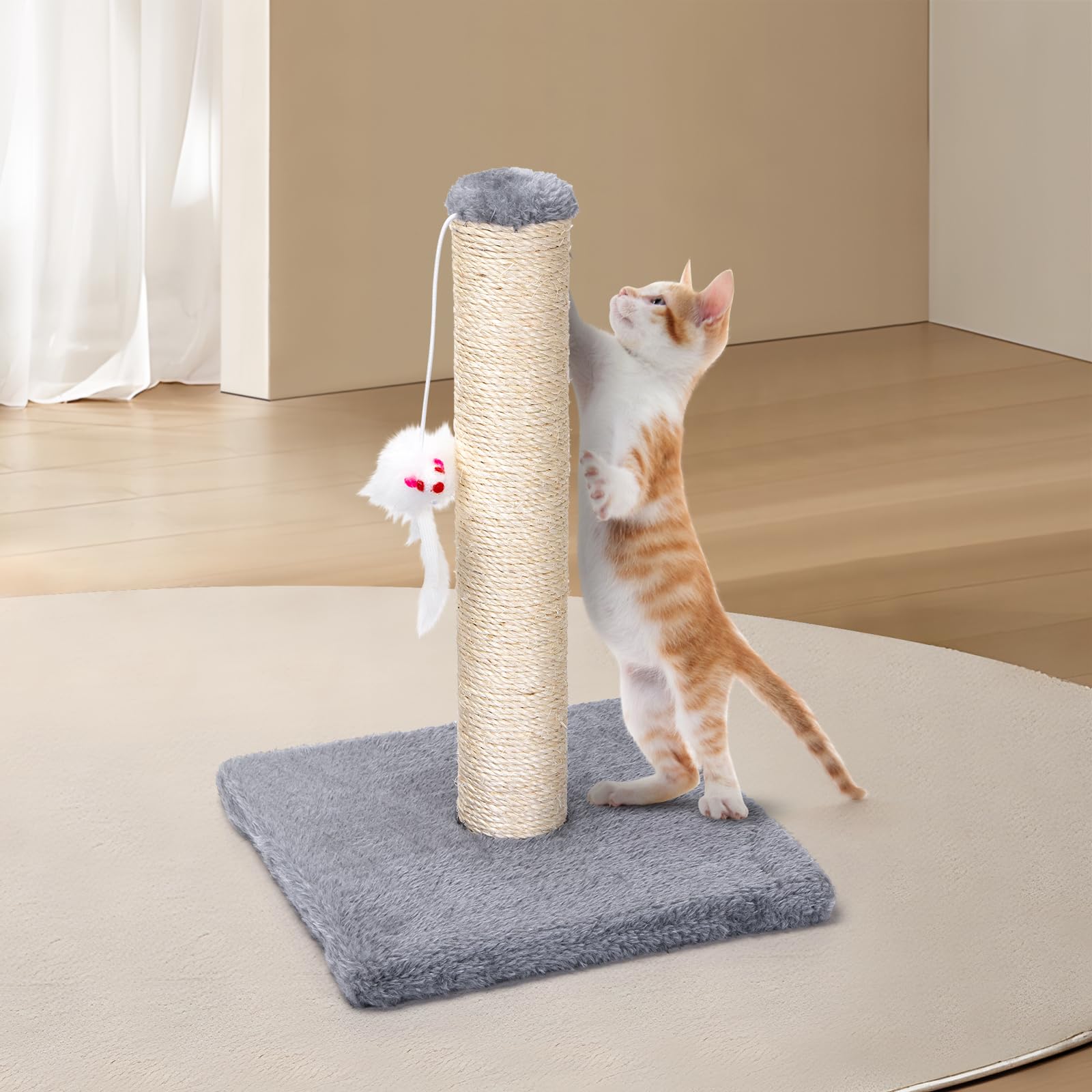 Nobleza - Tiragraffi per gatti,Albero rampicante per Gatti con tirgraffi e Gattino per Far divertire Il Tuo Gatto, Grigio, 25 * 25 * 35cm