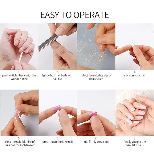 Miniatura 6 de Uñas postizas cuadradas cortas para el día de San Valentín con pegamento en corazones negros con diseños de puntas francesas uñas postizas acrílicas