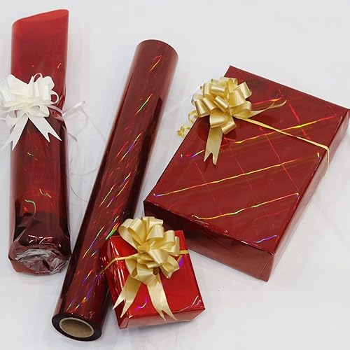 Vista 16 de CMFYHM Rollo de celofán negro iridiscente I de 34 pulgadas de ancho x 50 pies de largo, violonchelo colorido, perfecto para cestas, regalos