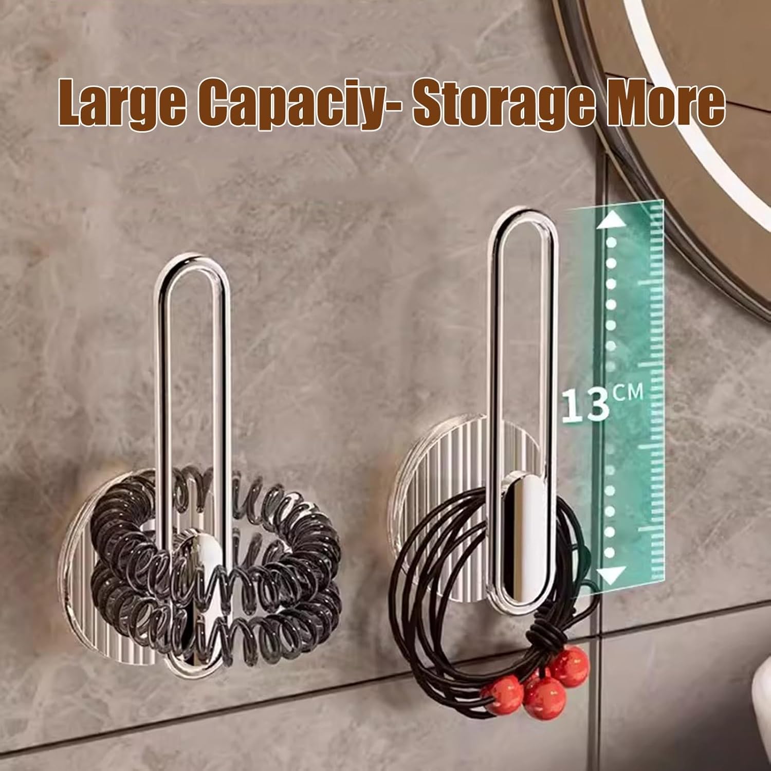 Hair Accessories Organizer Holder, 4 Pcs Headband Holder Organizer, Hair Accessories Organizer Wall Hooks，Clear Acrylic Bow Holder，Bracelet Holder and Necklace Display(Short Style)